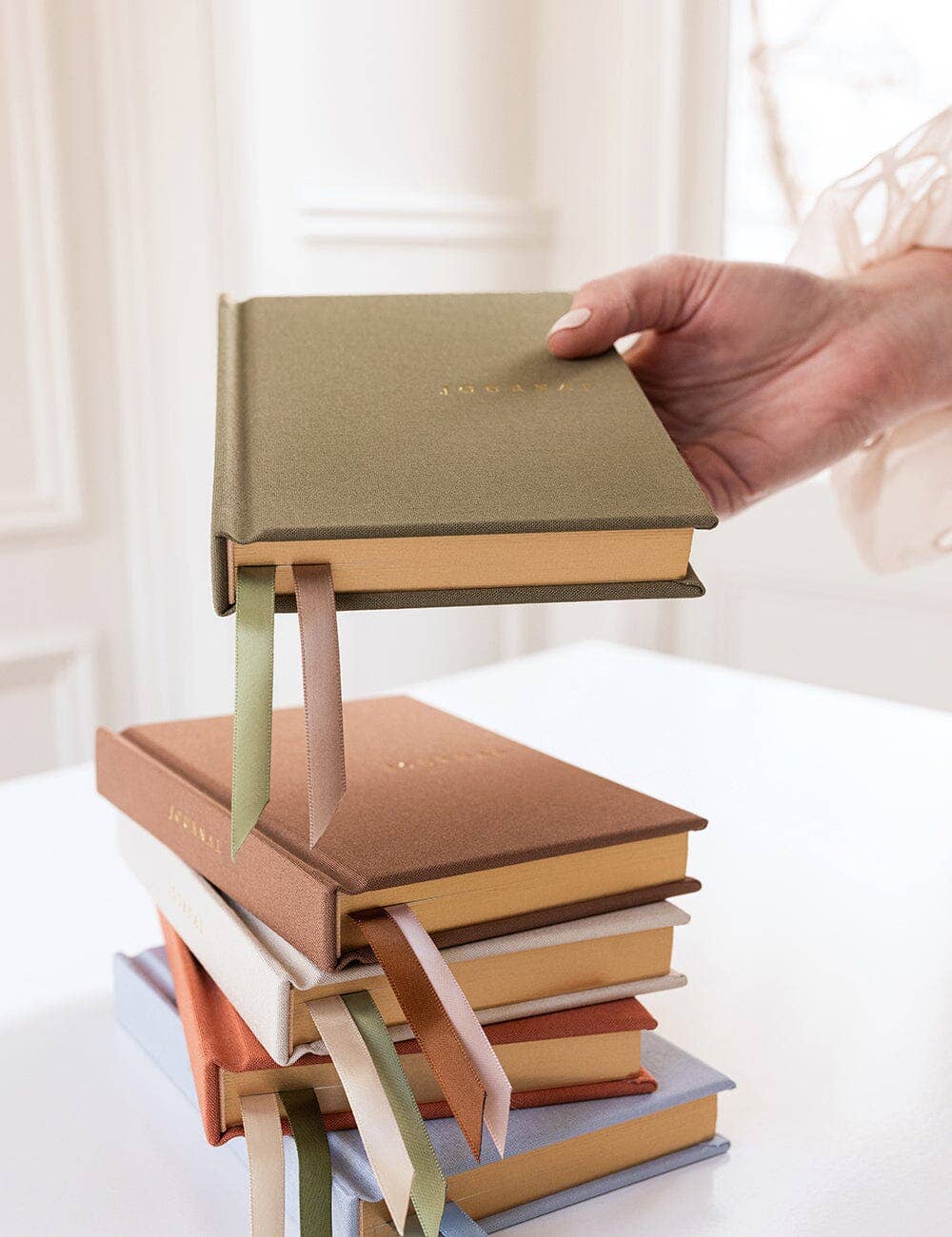 Linen Bound Pocket Journal - Saltmarsh Green (Bullet)