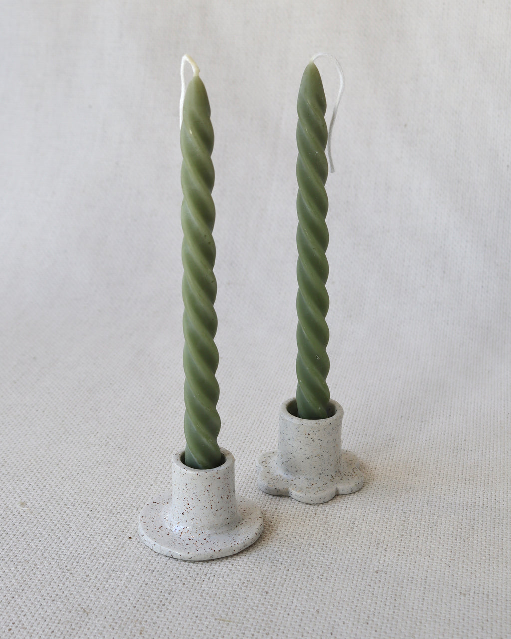 Tall Spiral Taper Beeswax Candle Pair