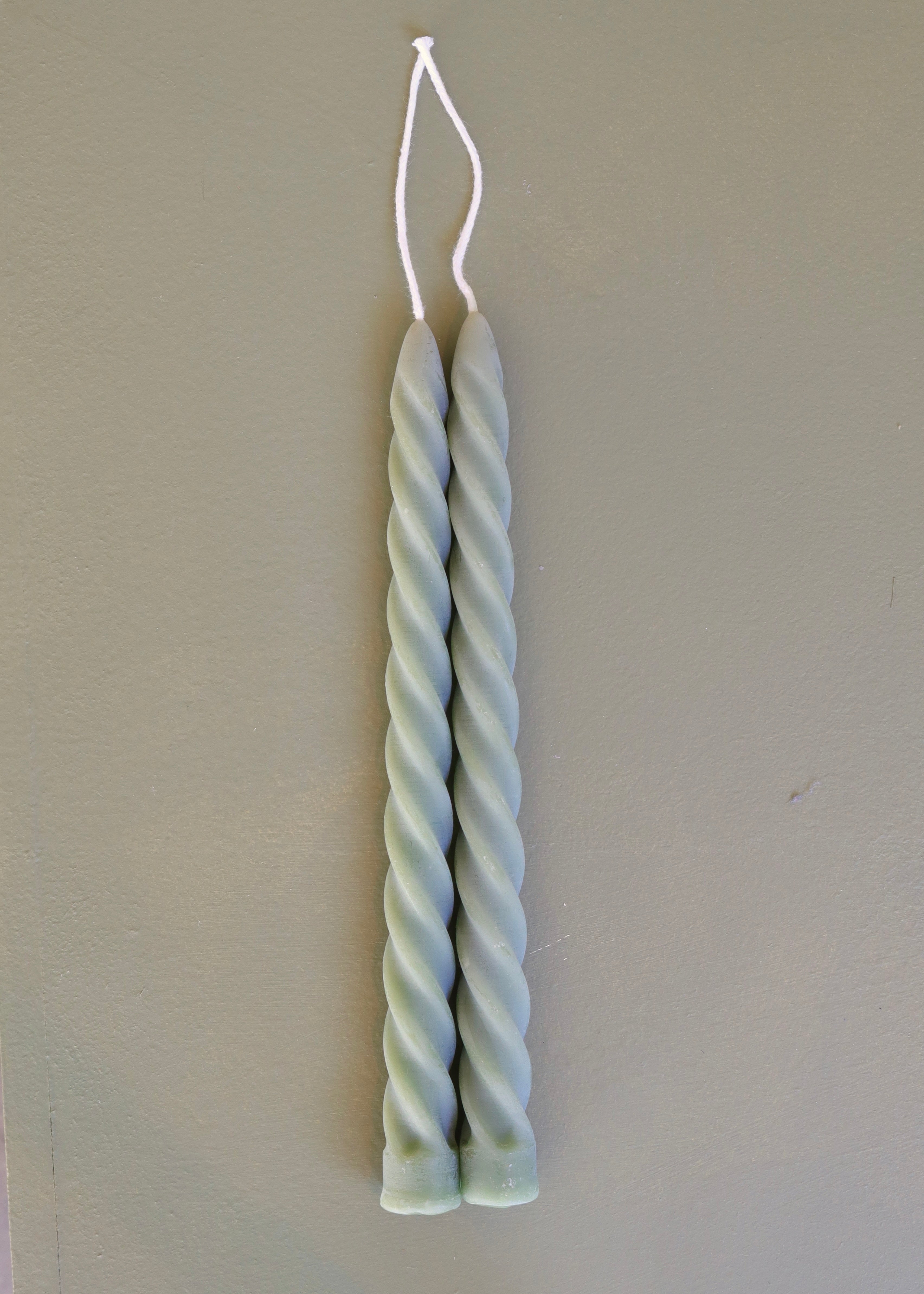Tall Spiral Taper Beeswax Candle Pair