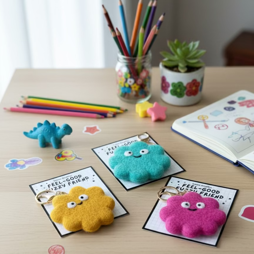 Feel-Good Fuzzy Friend Bag Charm | Keyring