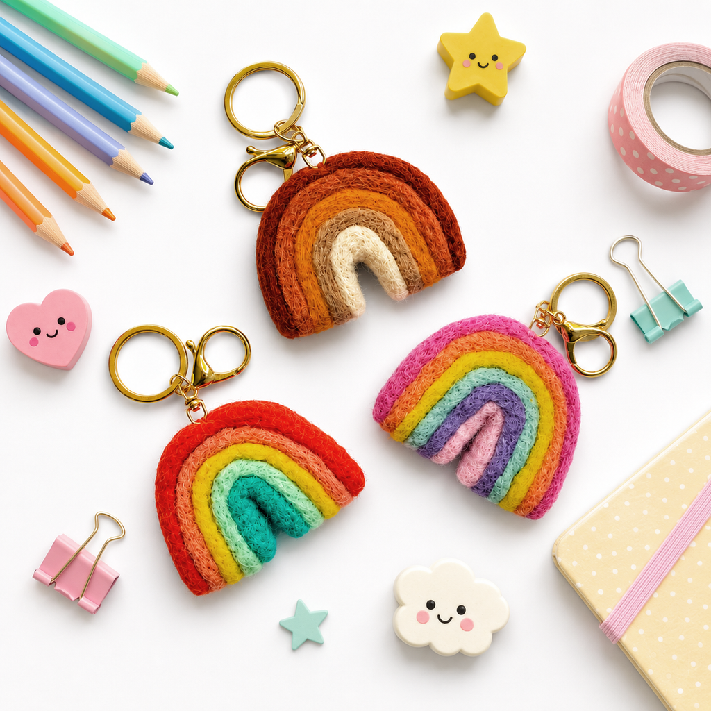Felt Rainbow Keychain | Bag Charm