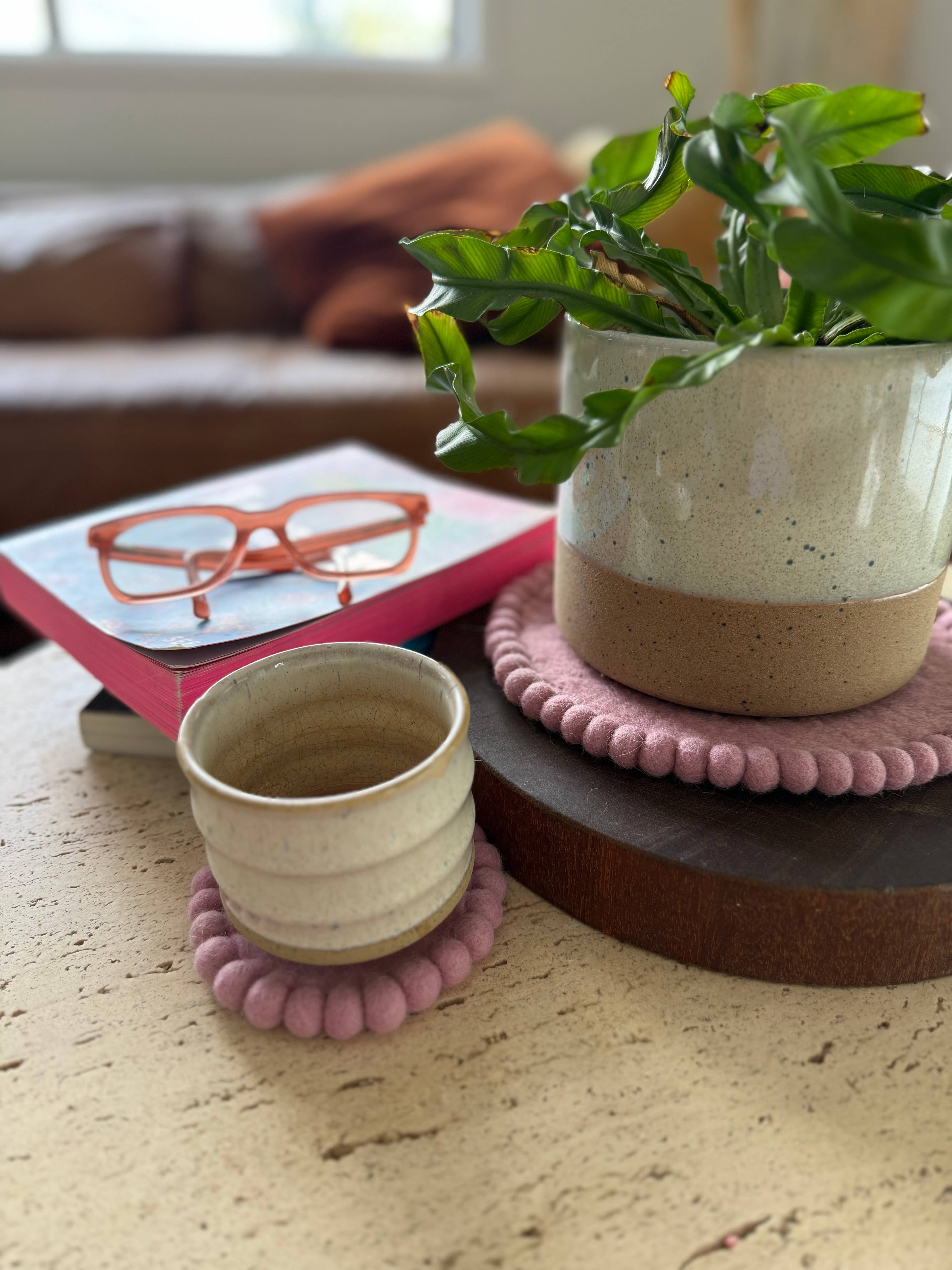 Felt Coaster Set - Vintage Rose