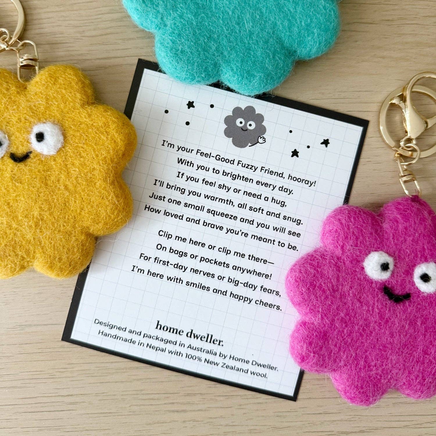 Feel-Good Fuzzy Friend Bag Charm | Keyring