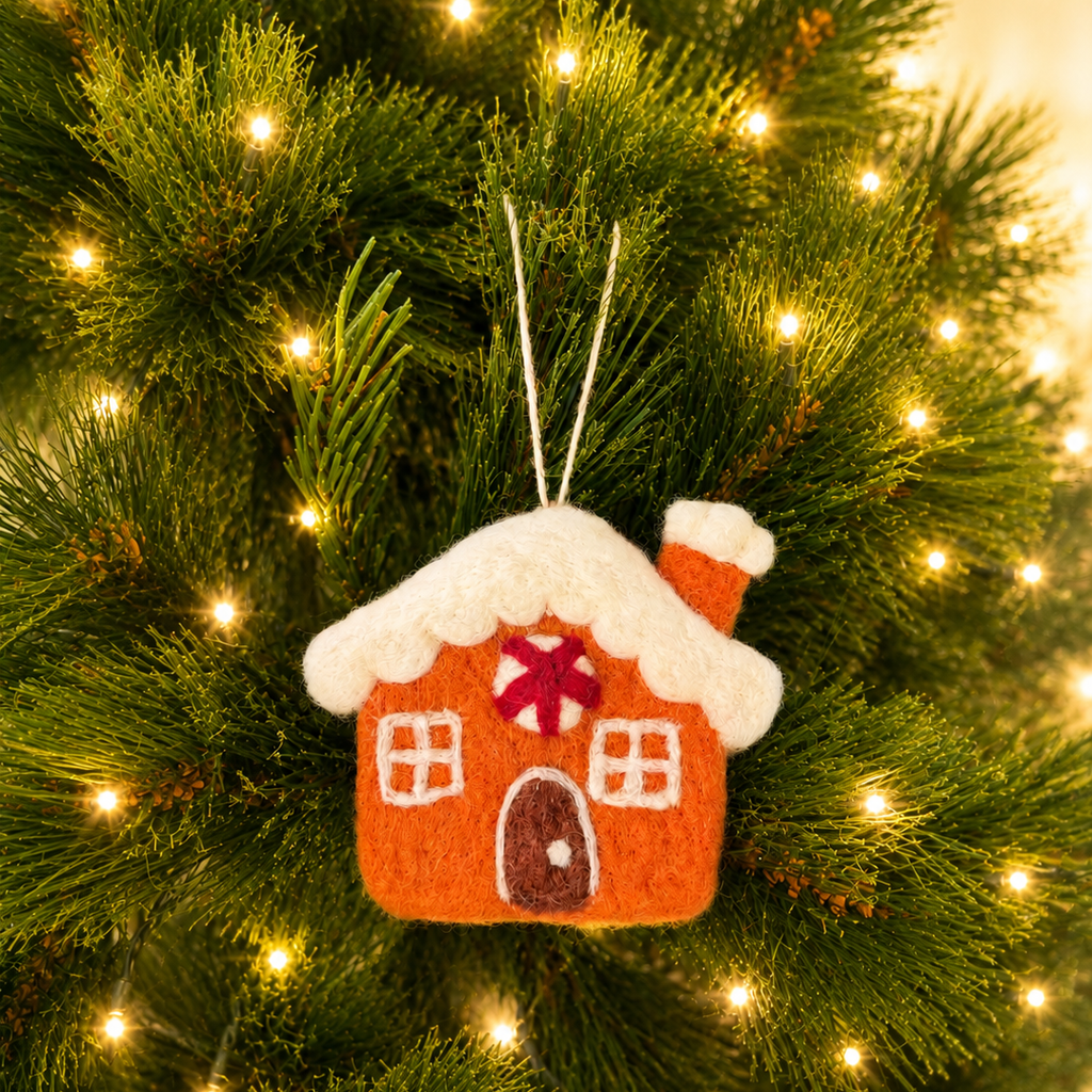 Felt Christmas Ornament - Gingerbread House