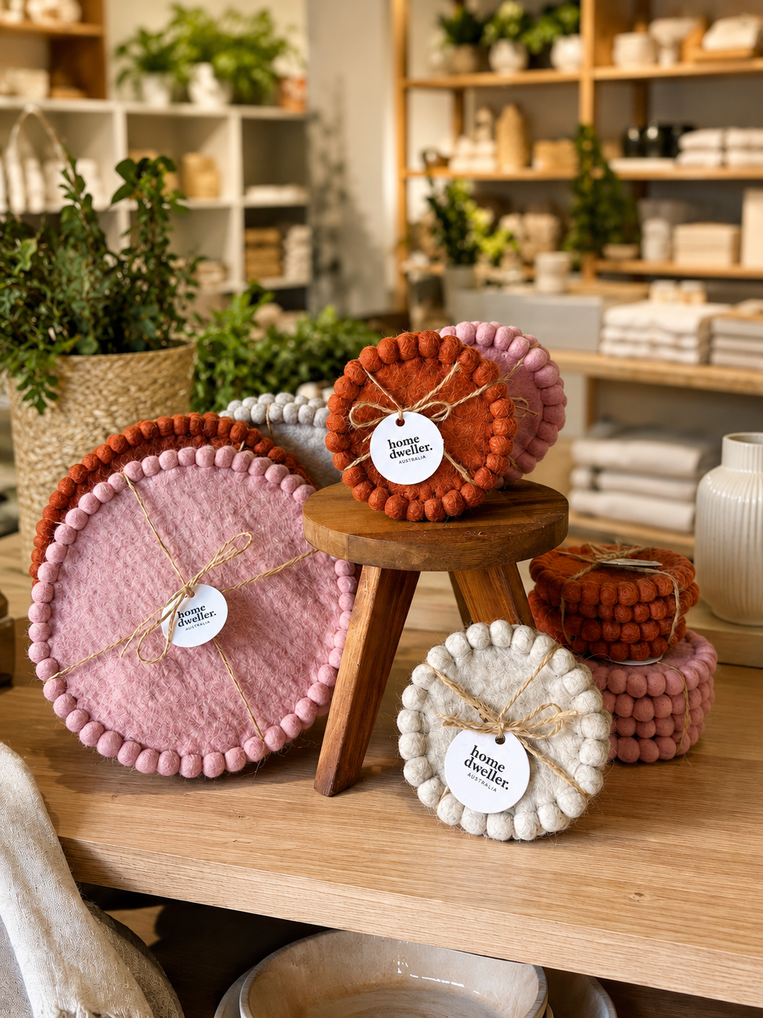 Felt Coaster Set - Vintage Rose
