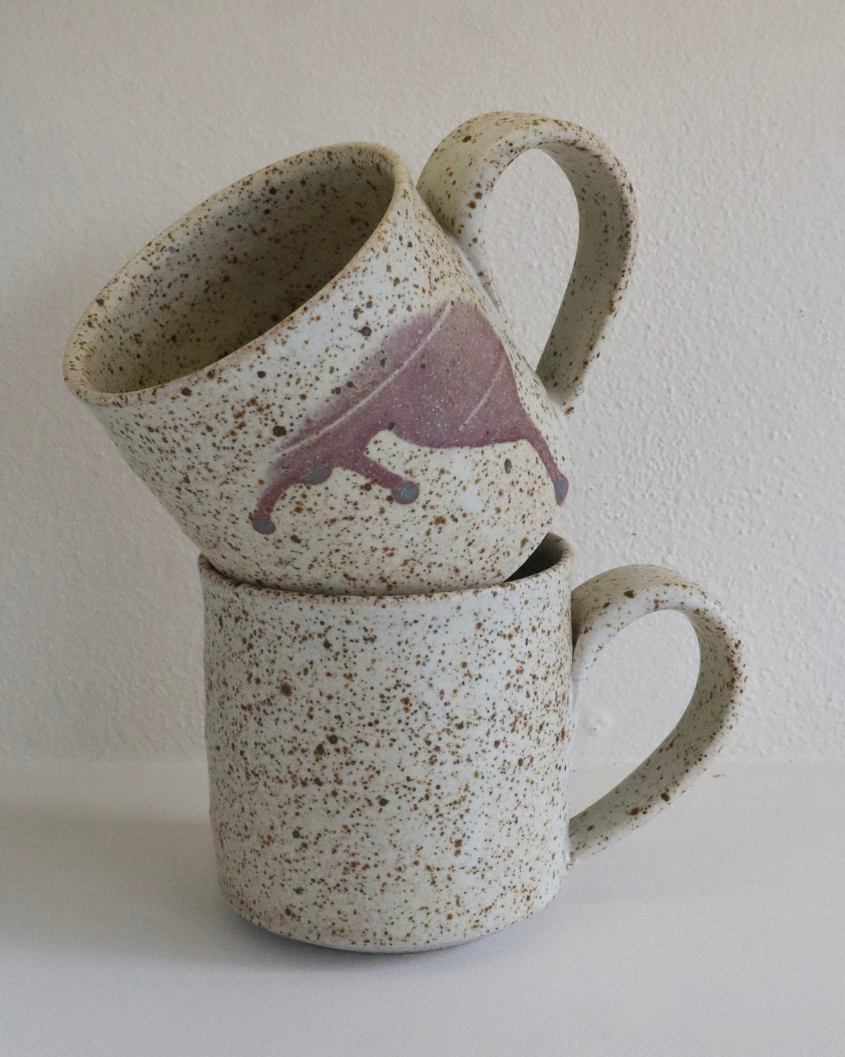 Straight Edge Handmade Mug - Matte Speckled