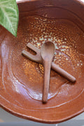 Hand Carved Small Salad Servers