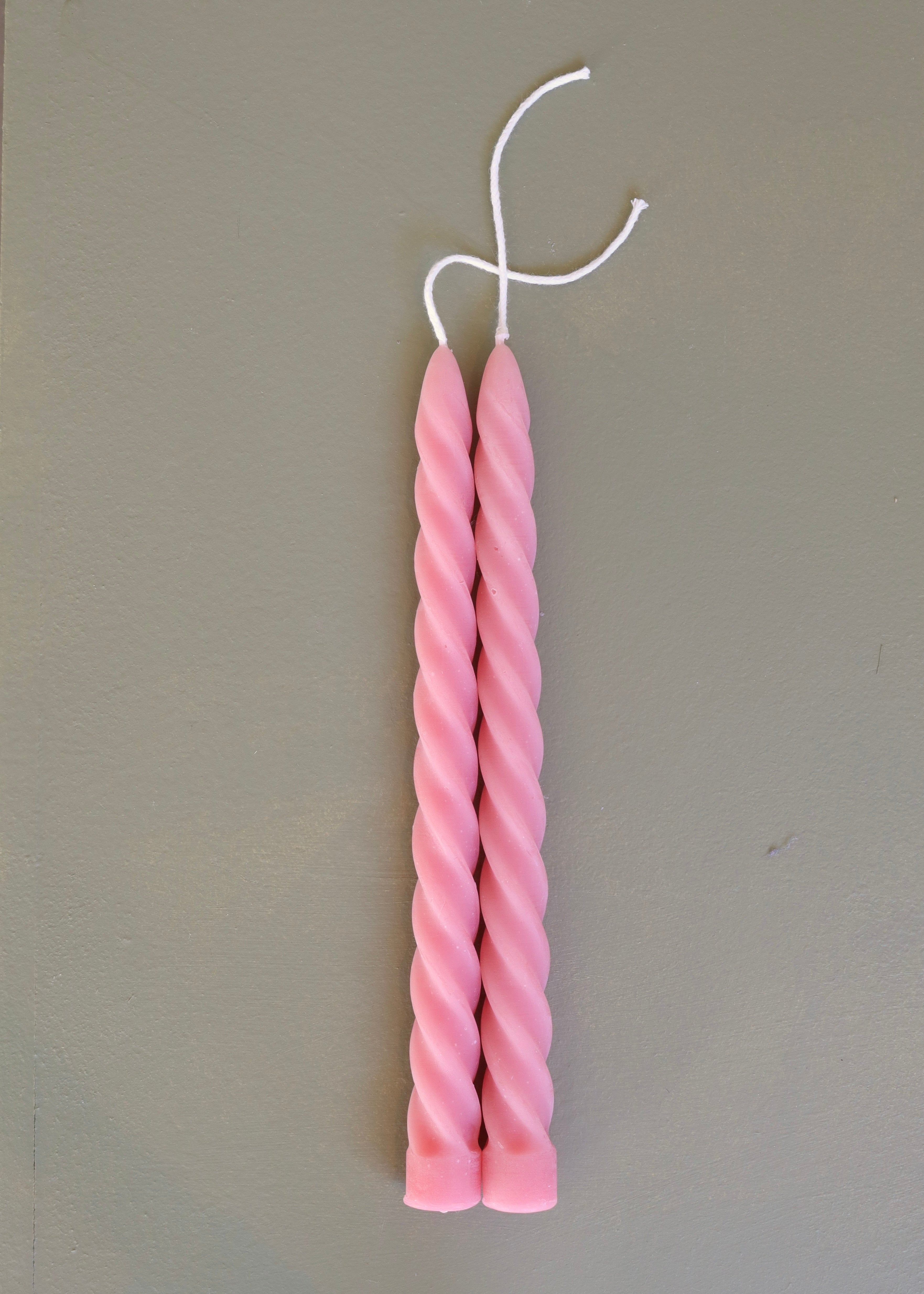 Tall Spiral Taper Beeswax Candle Pair