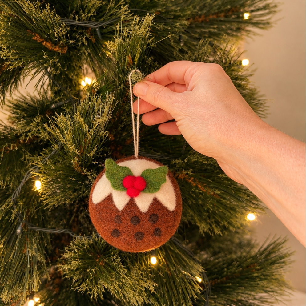 Felt Christmas Ornament - Christmas Pudding