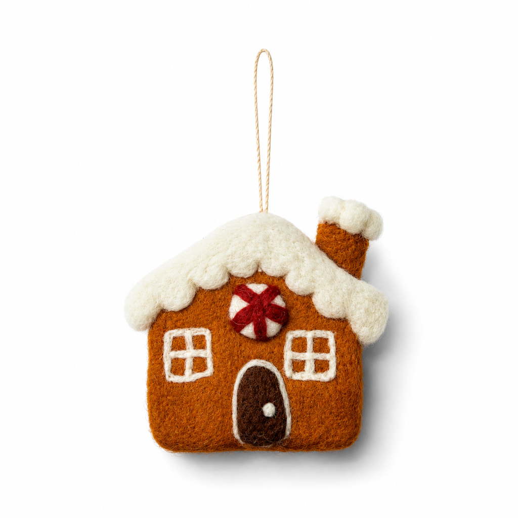 Felt Christmas Ornament - Gingerbread House