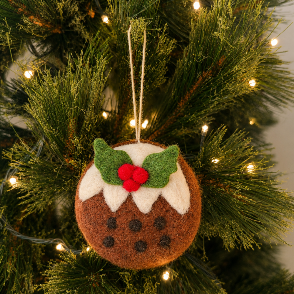 Felt Christmas Ornament - Christmas Pudding