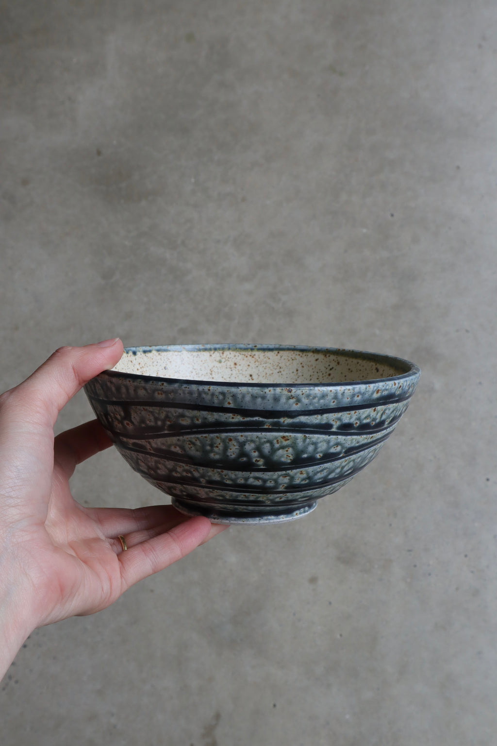 Handmade Pottery Bowl - Ash Blue