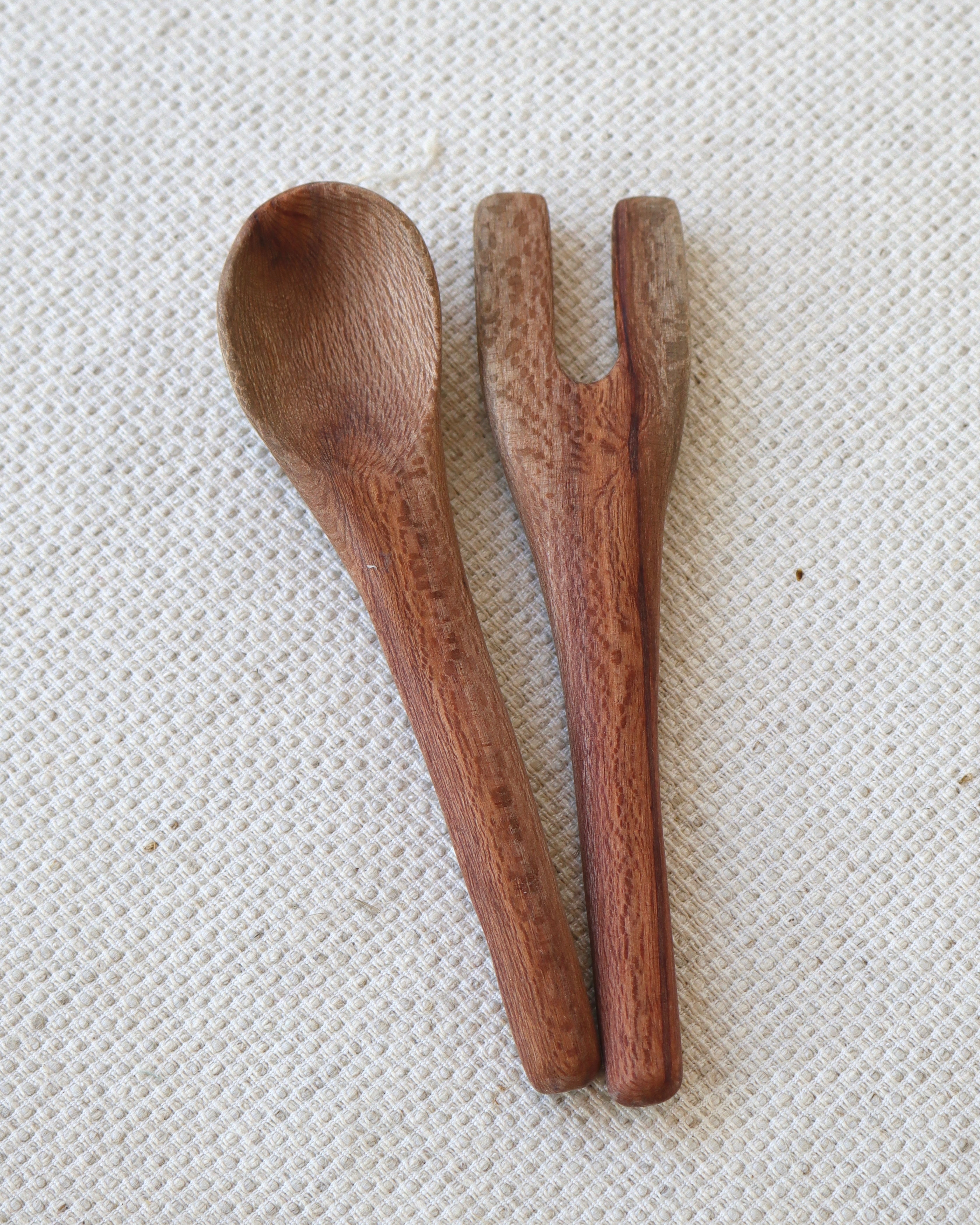 Hand Carved Small Salad Servers