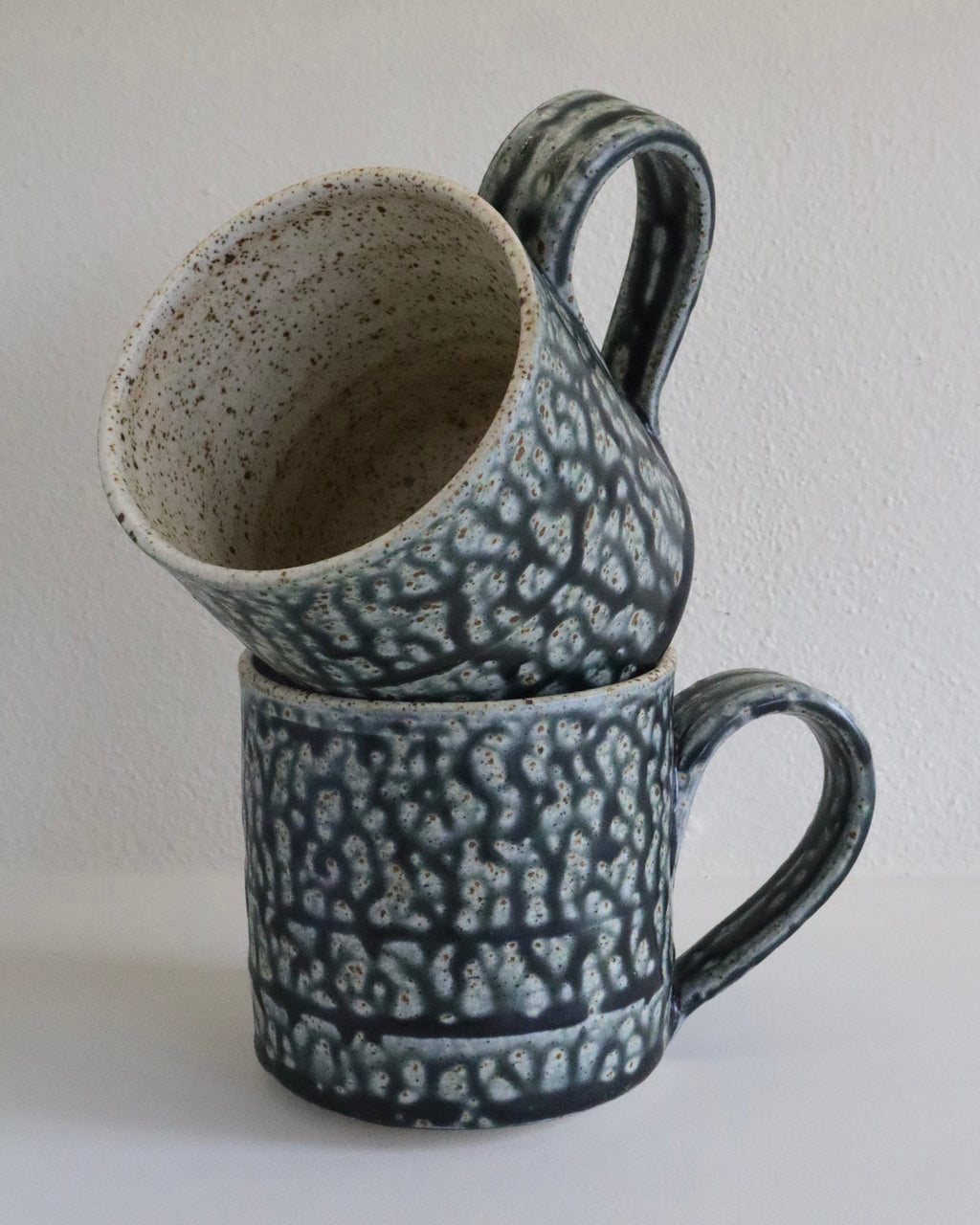 Straight Edge Handmade Mug - Blue Ash