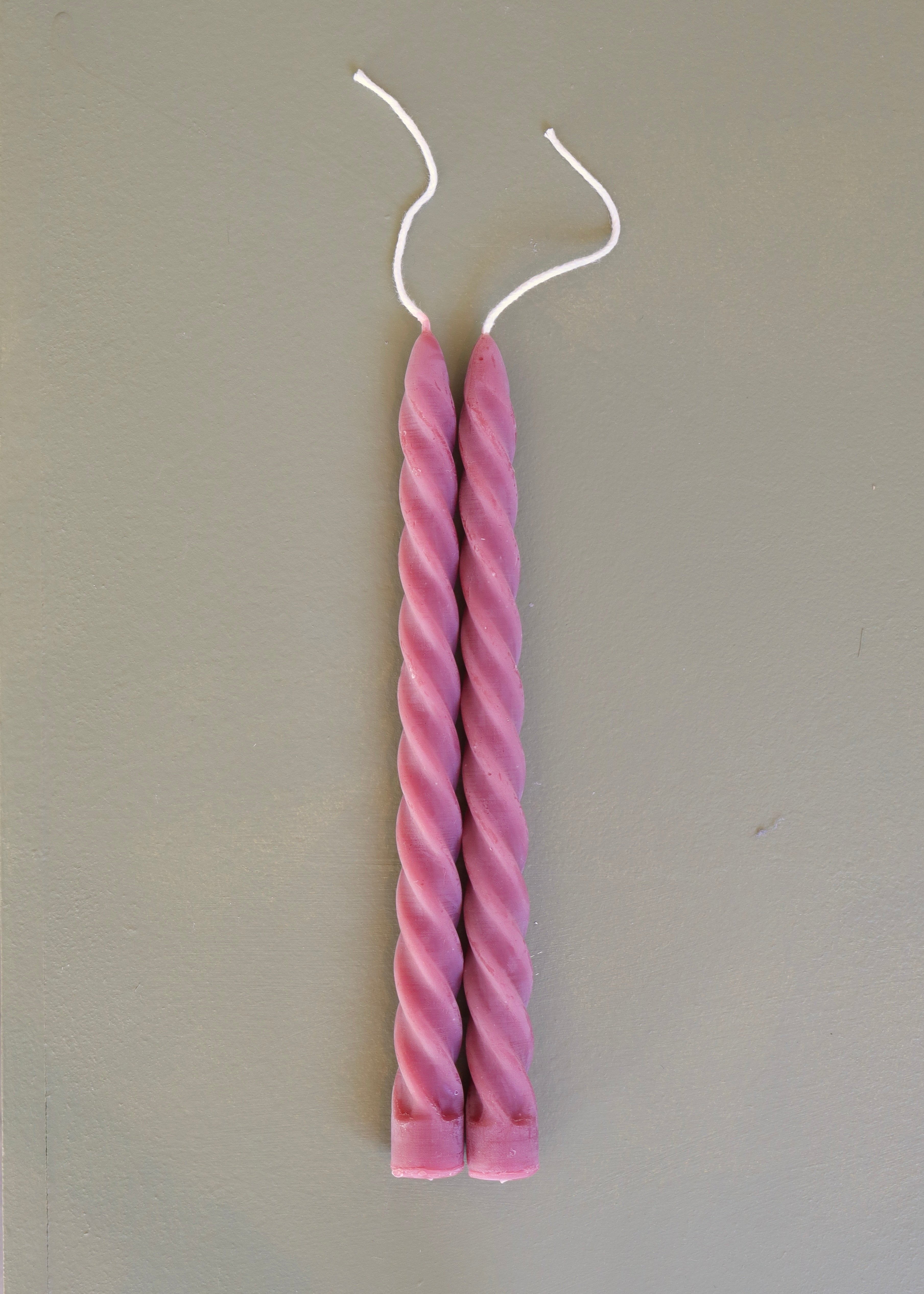 Tall Spiral Taper Beeswax Candle Pair