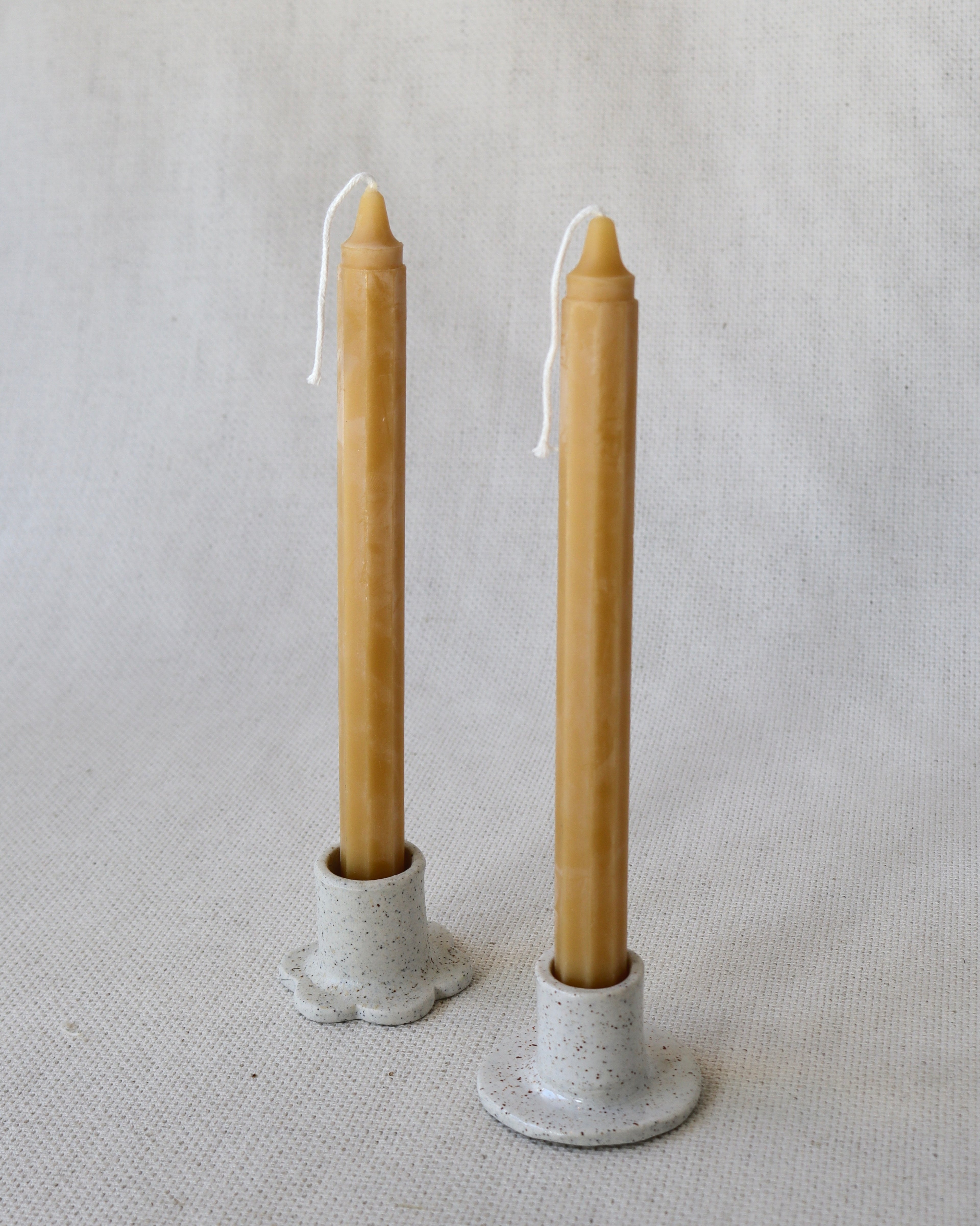 Octagon Taper Beeswax Candle Pair