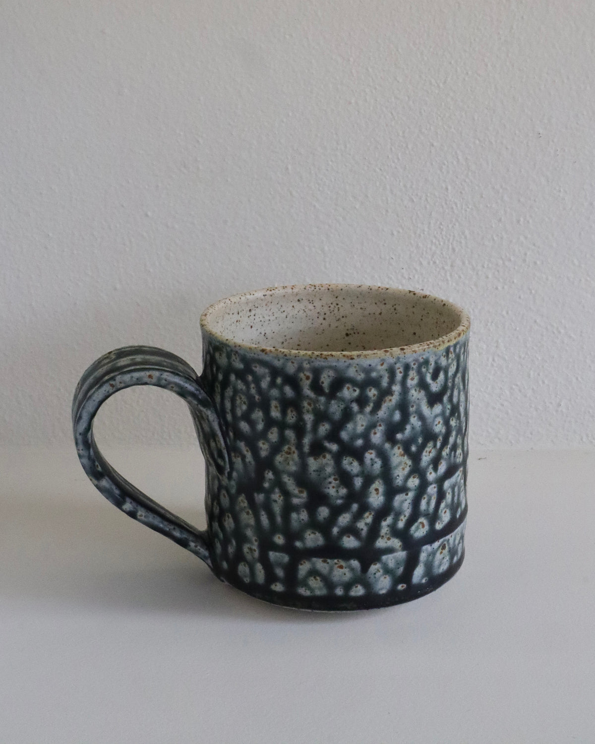 Straight Edge Handmade Mug - Blue Ash
