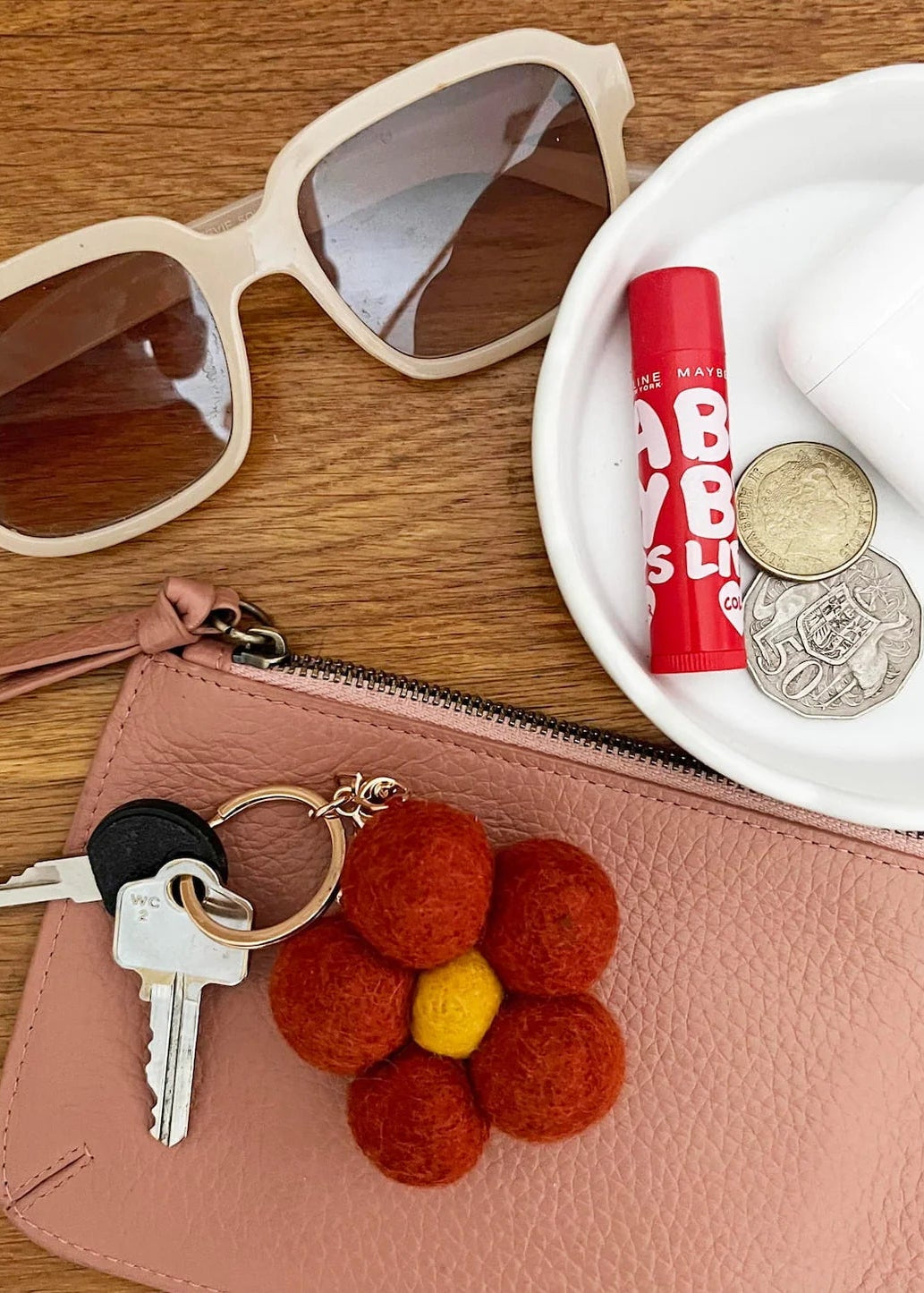 Flower Felt Keychain