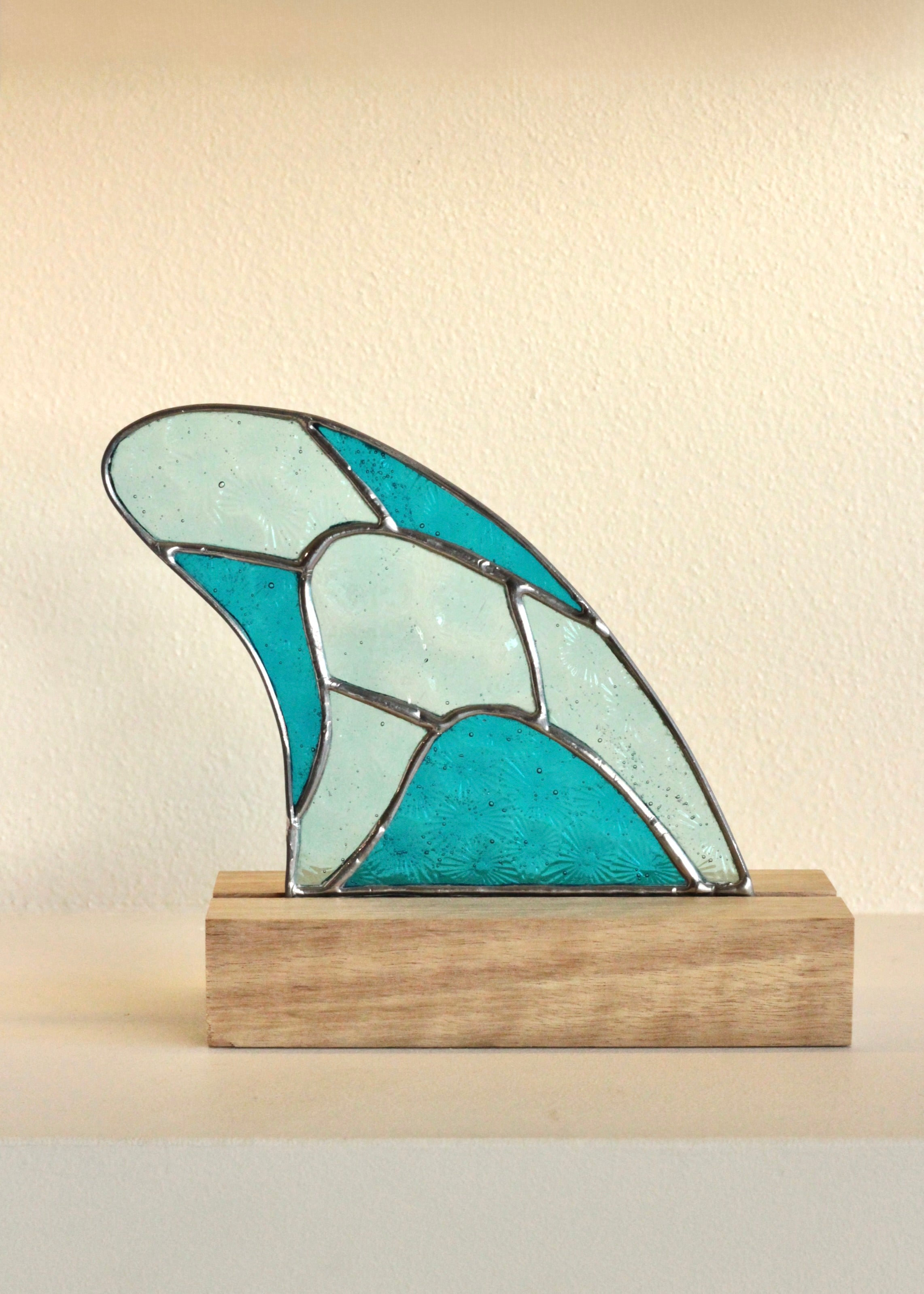 Small Blue Fin Stained Glass