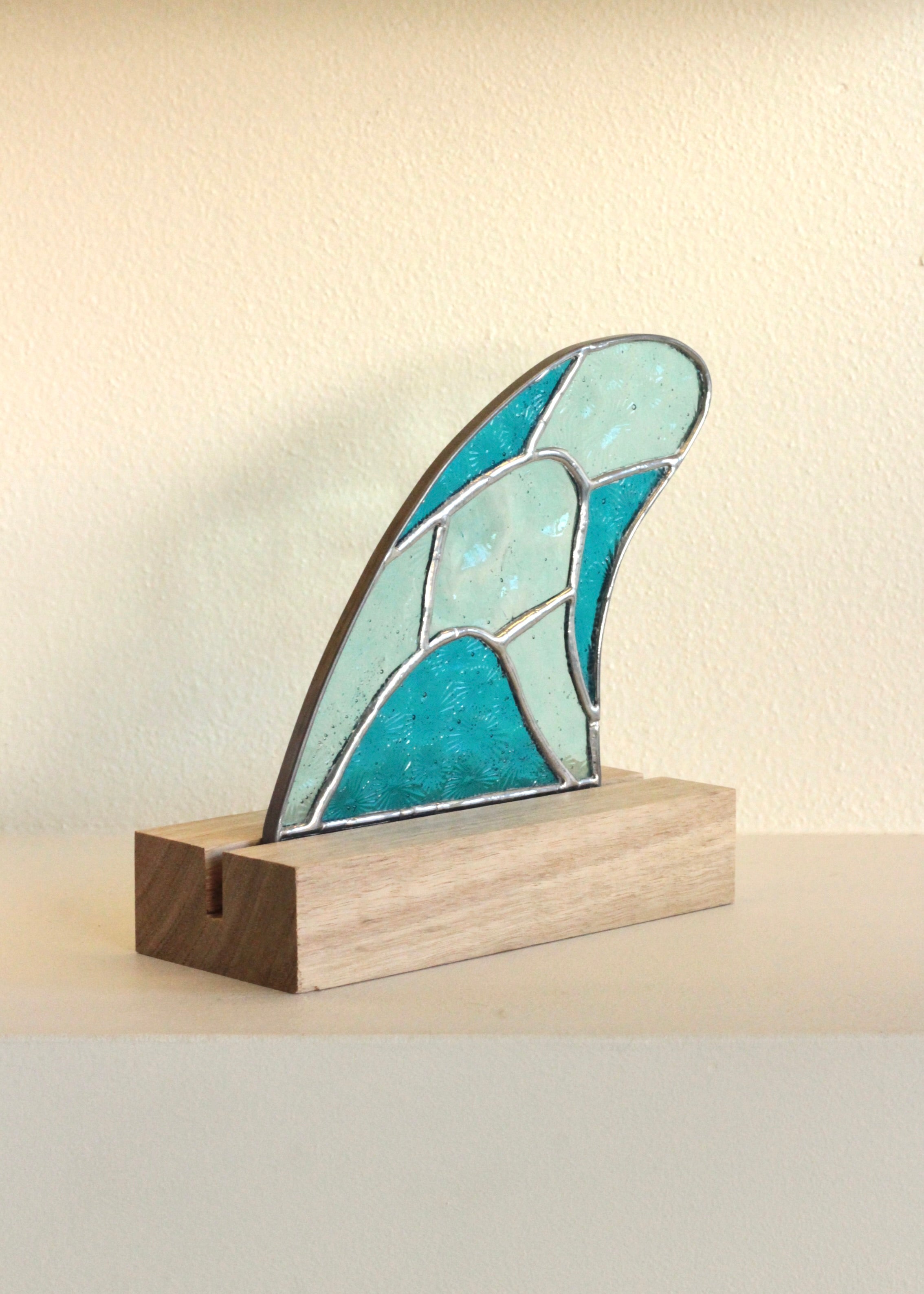 Small Blue Fin Stained Glass