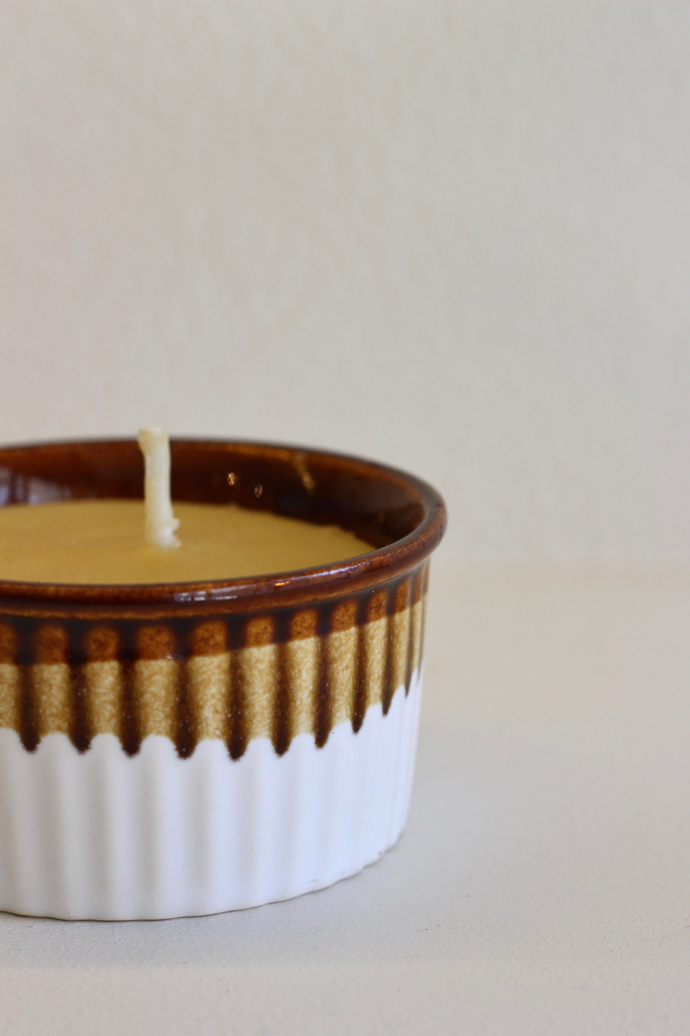 Vintage Ramekin Beeswax Candle