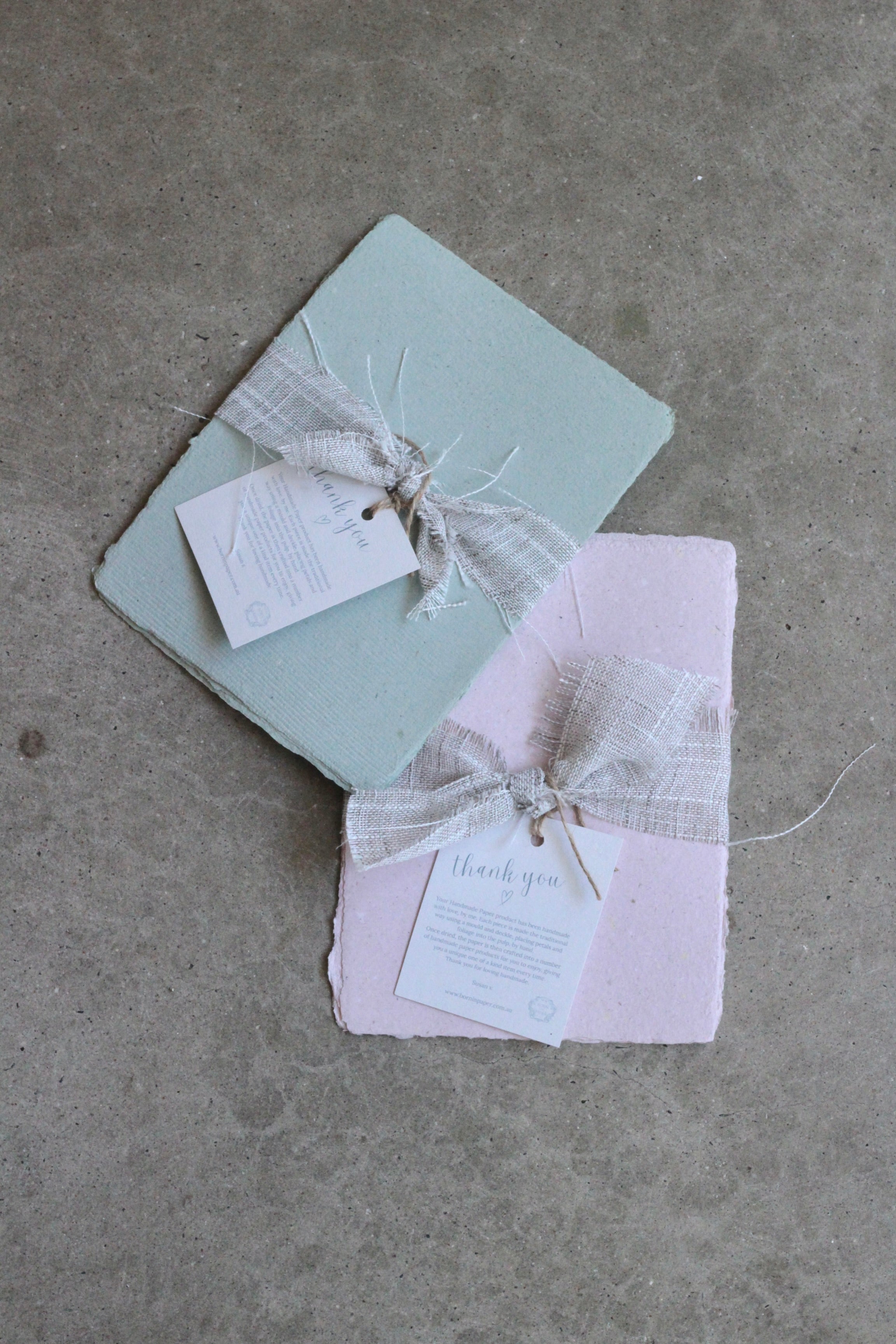Handmade Pink & Green Paper Bundle of 5