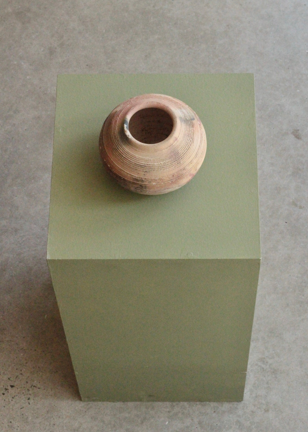 Vintage Saggar Handmade Pottery Round Vase