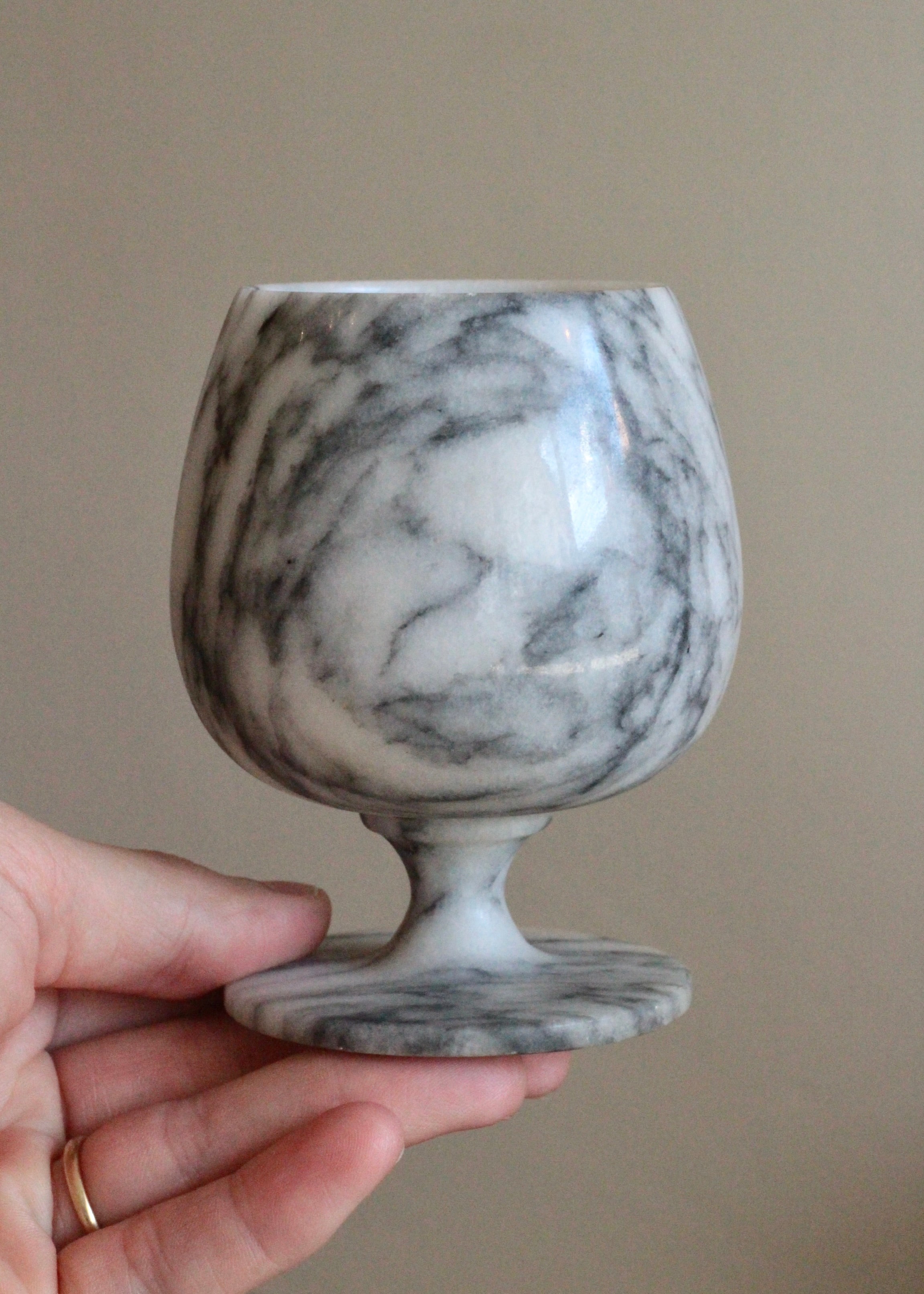 Vintage Small Marble Goblets Set of 2