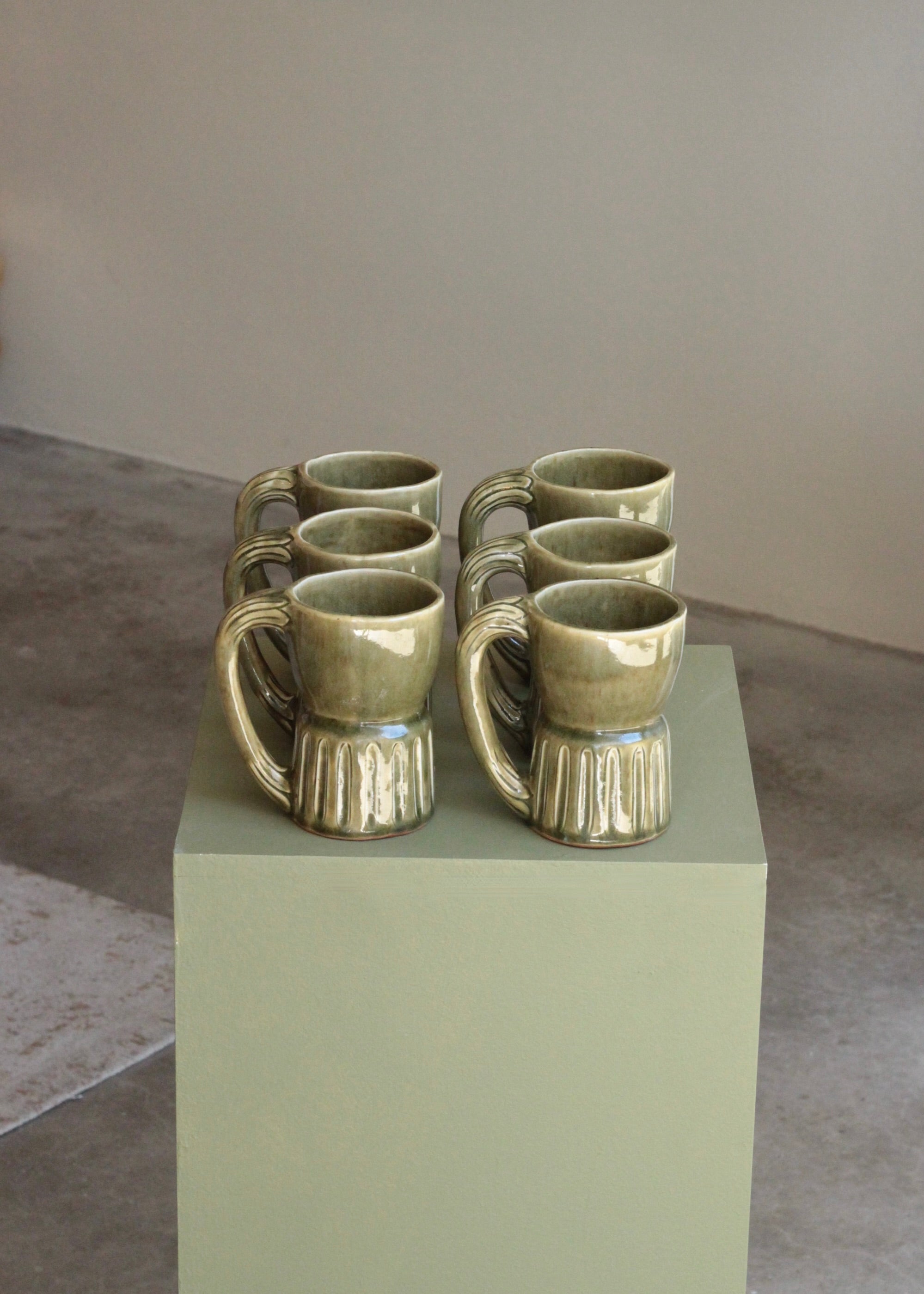 Vintage Handmade Mugs Set of 6