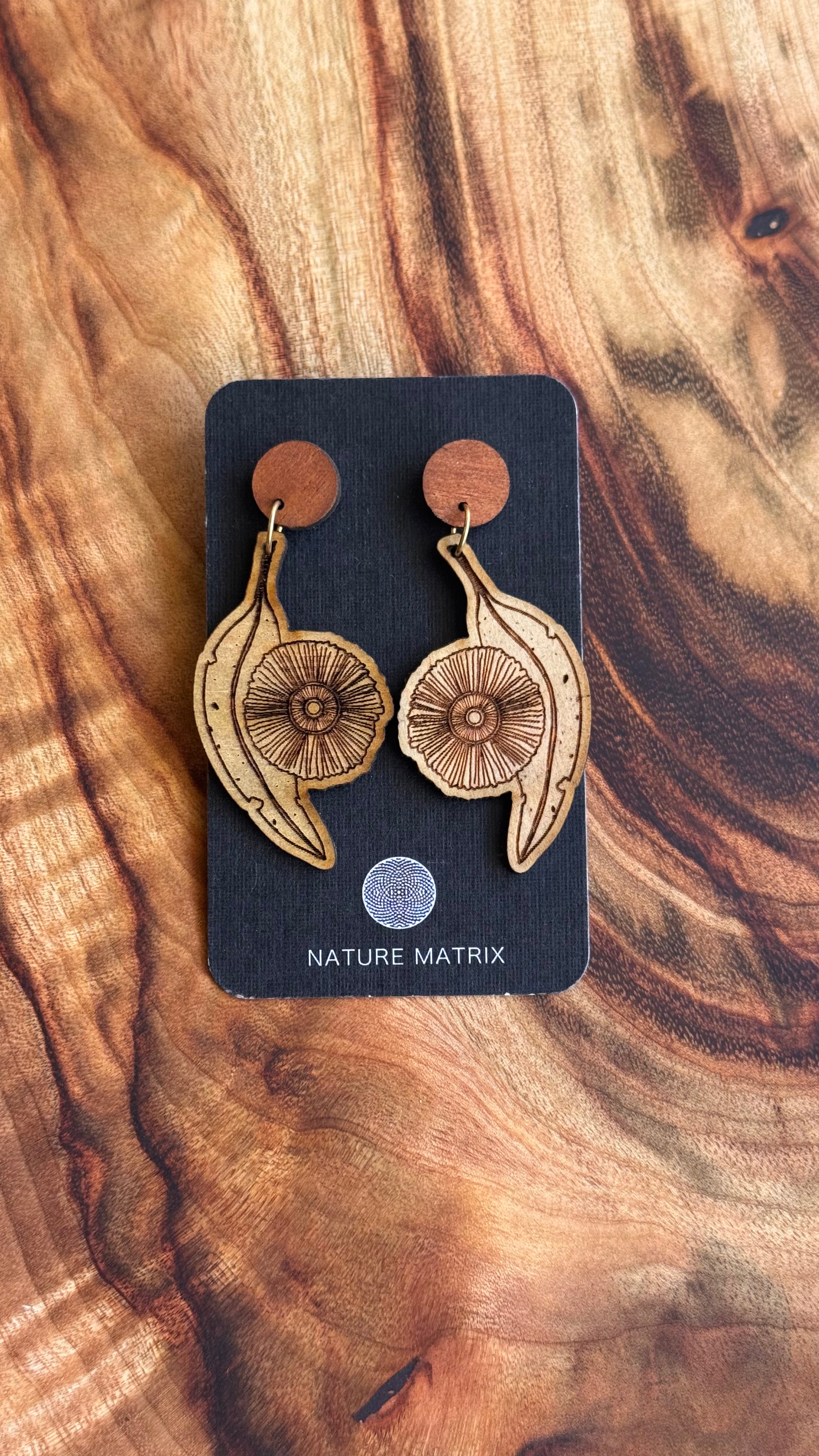 Wooden Flower Earrings