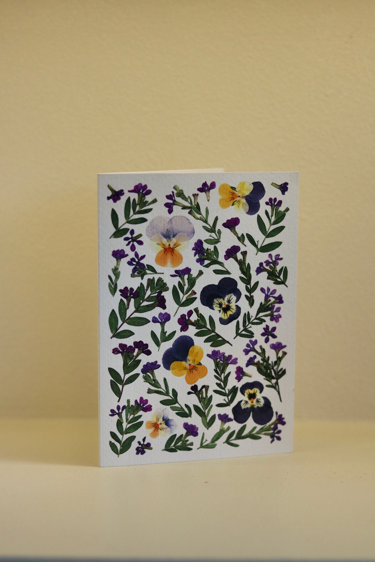 Viola and Cuphea Pressed Flower Card – Collective Autonomy