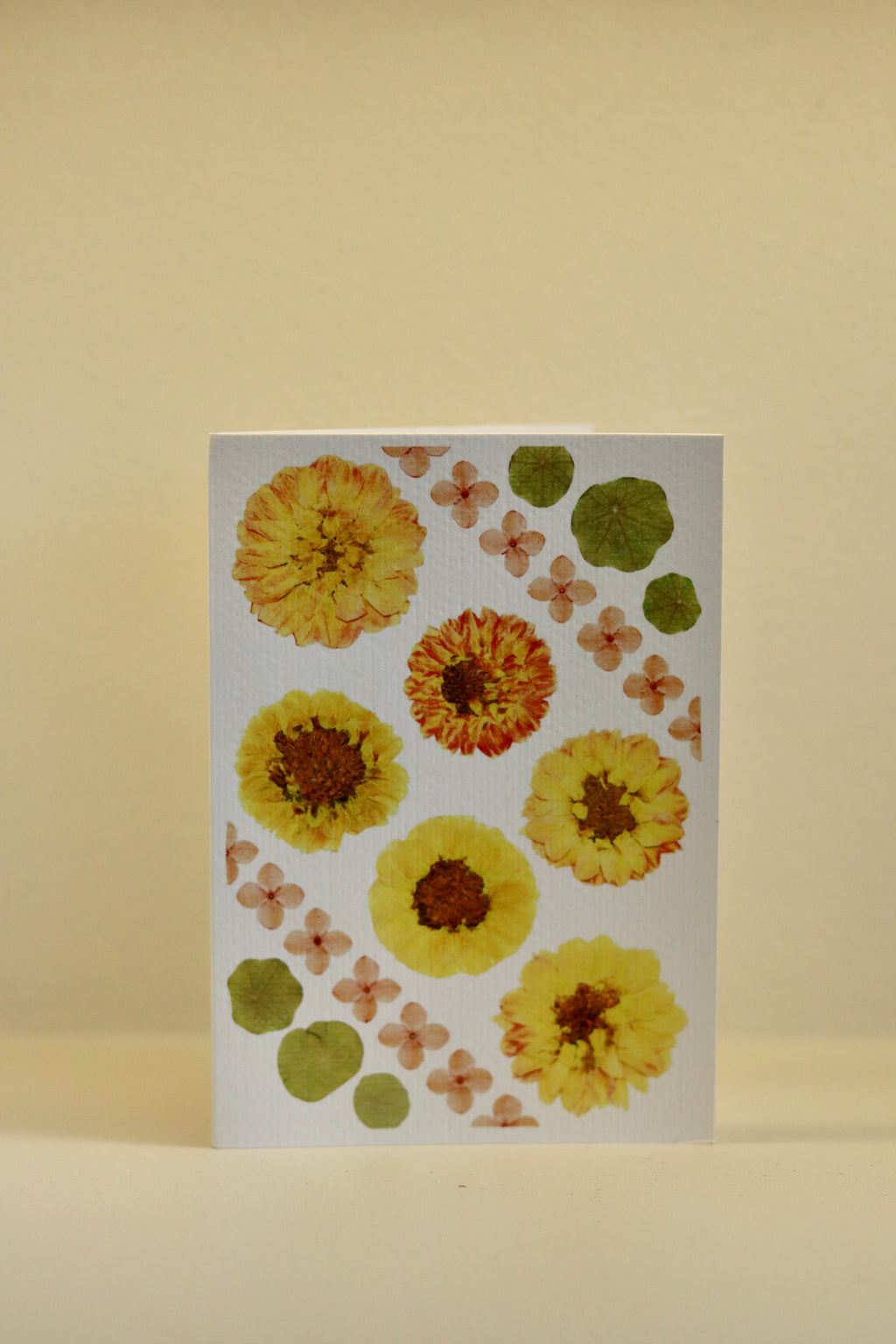 Yellow Dahlia Pressed Flower Card