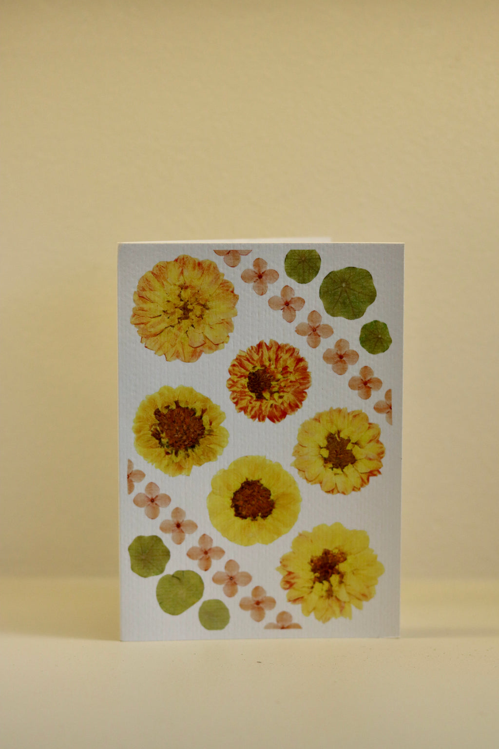Yellow Dahlia Pressed Flower Card