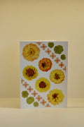 Yellow Dahlia Pressed Flower Card