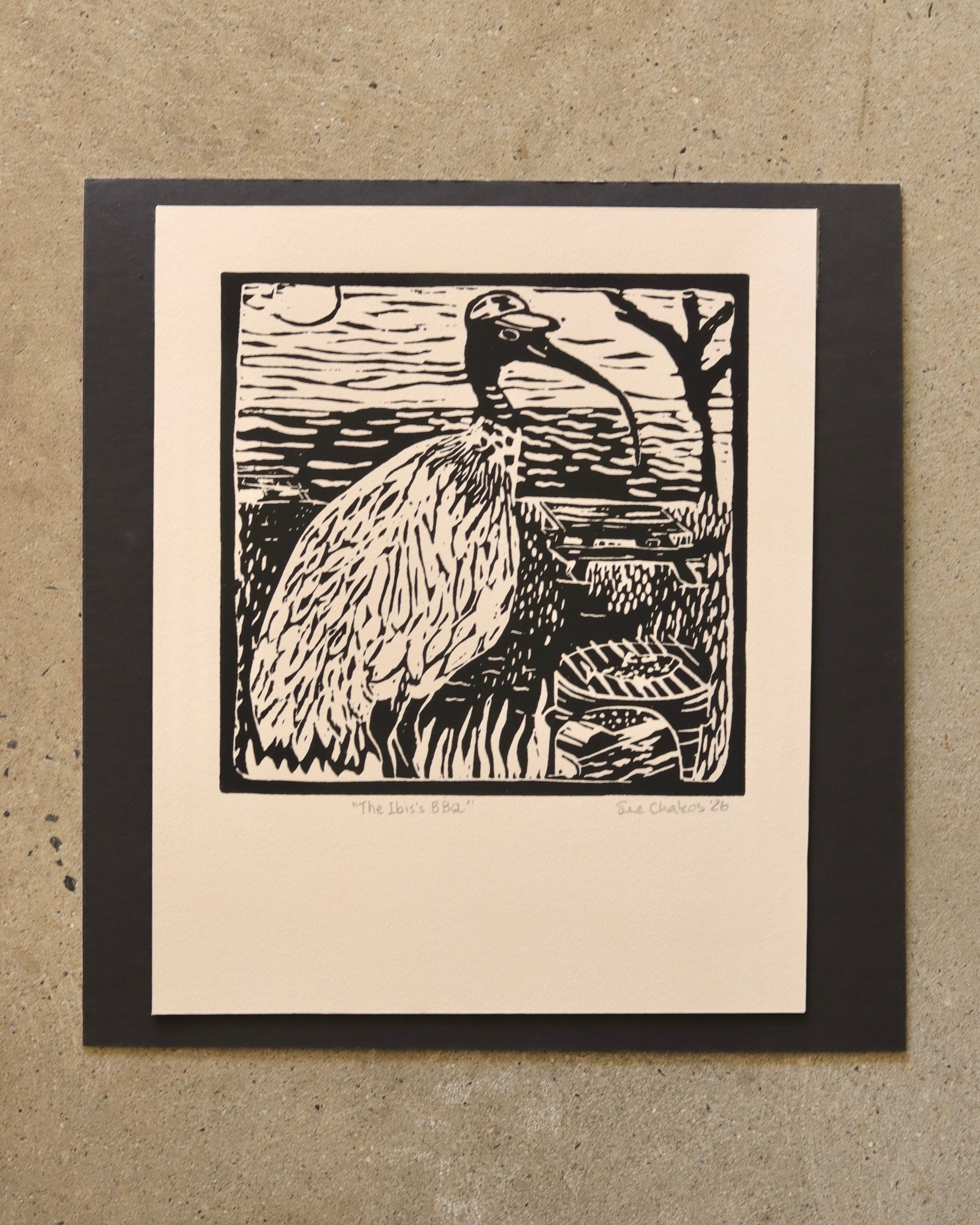 The Ibis BBQ (Unframed) - Sue Chakos