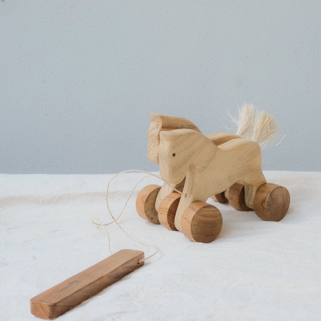 Pull Along Horse Wooden Toy