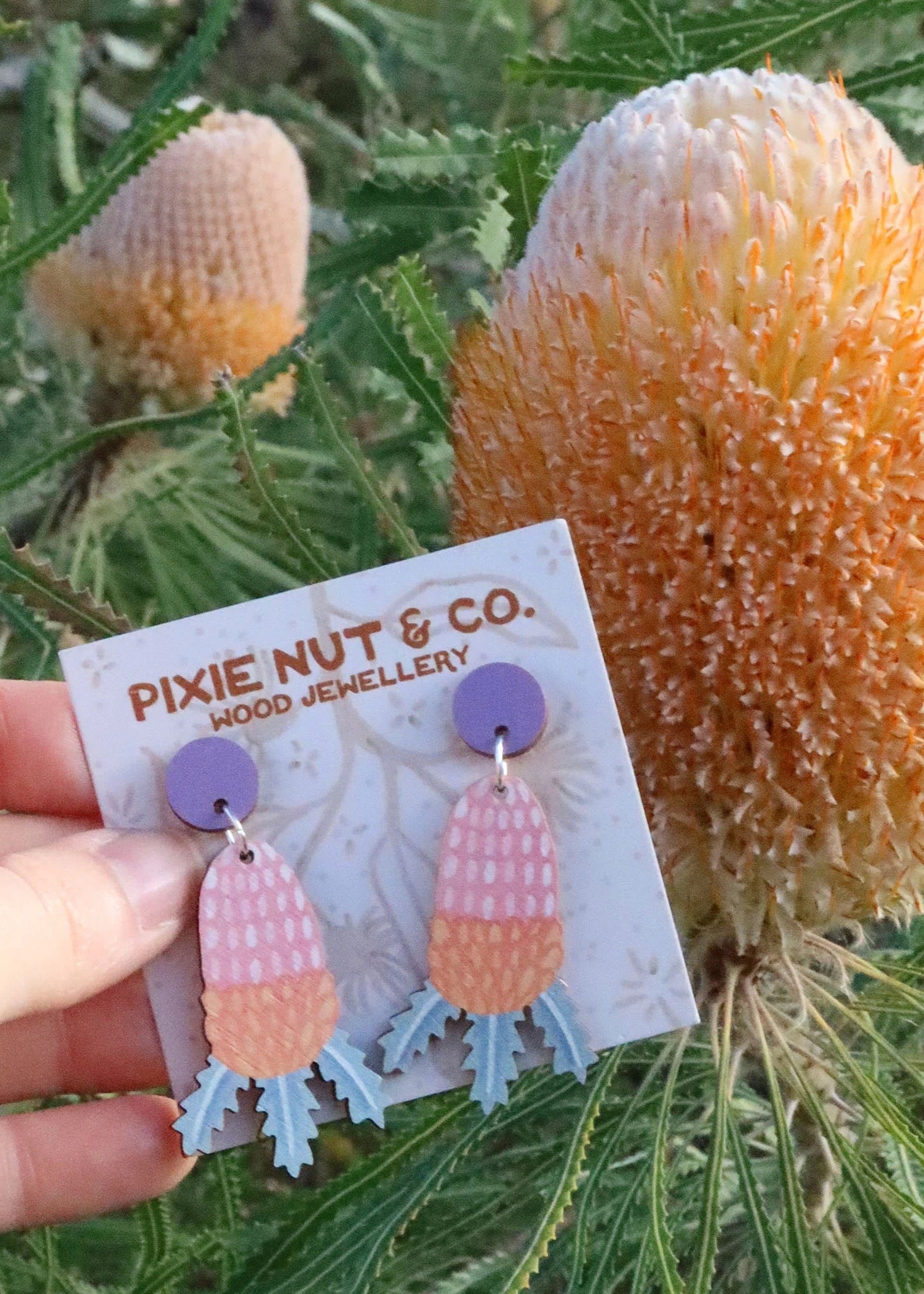 Banksia Firewood Earrings