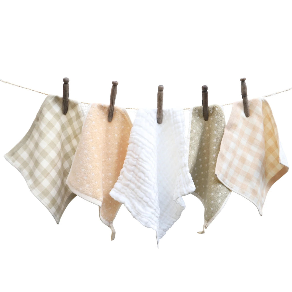 Organic Cotton Reusable Baby Wipes - Striped (5-Pack)