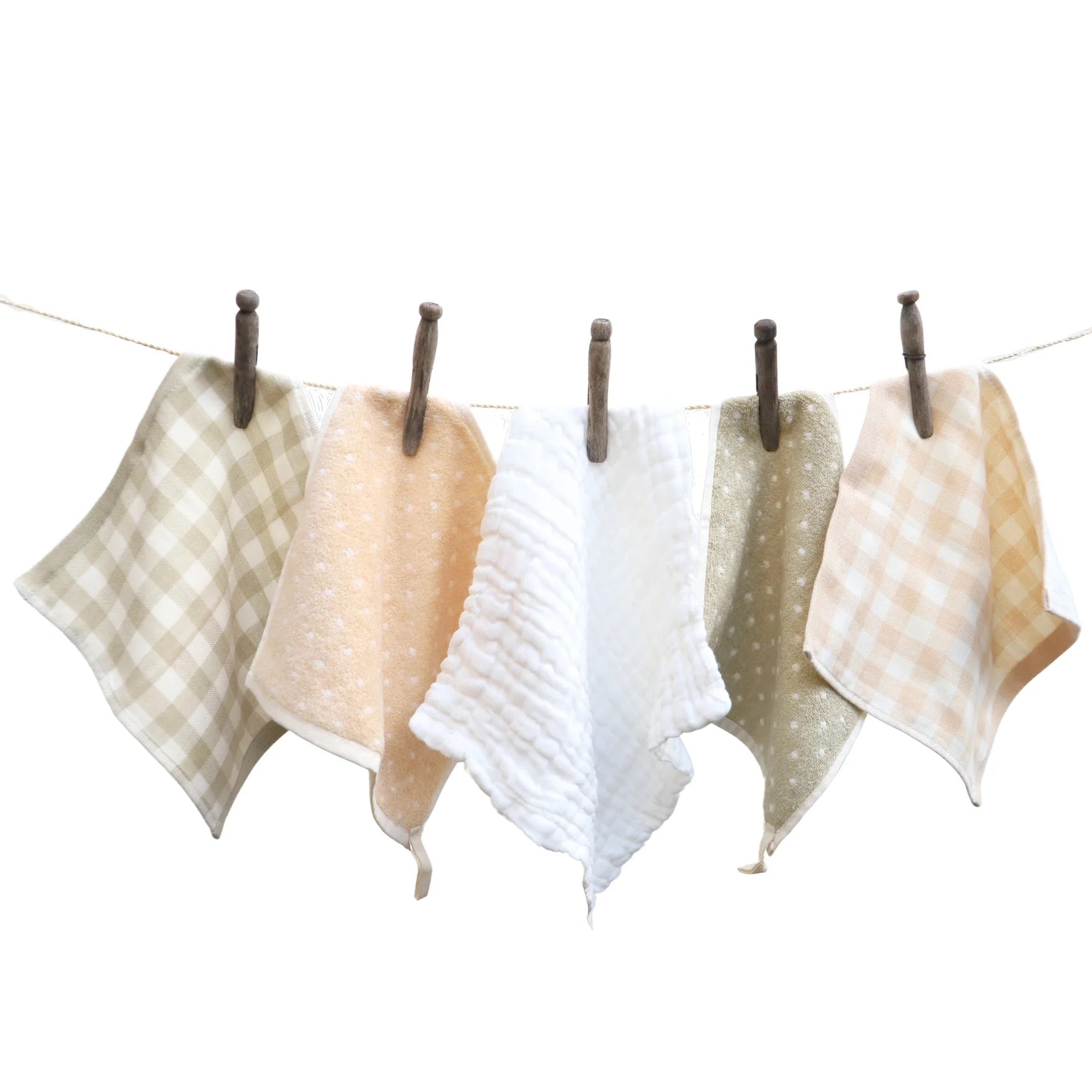 Organic Cotton Reusable Baby Wipes - Striped (5-Pack)