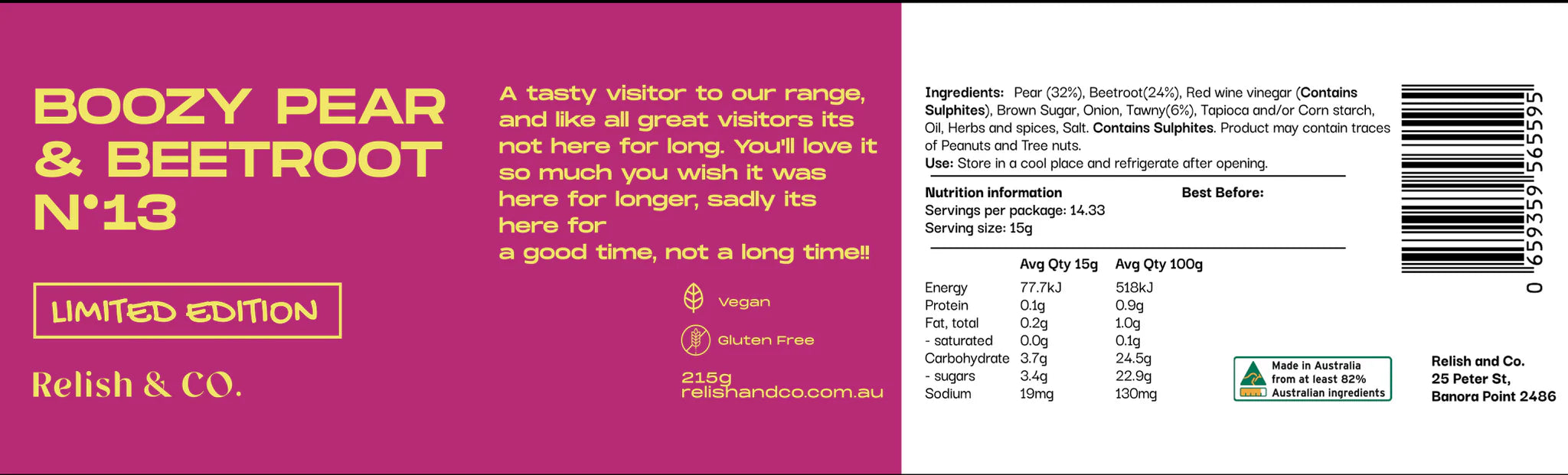 Boozy Pear and Beetroot Relish