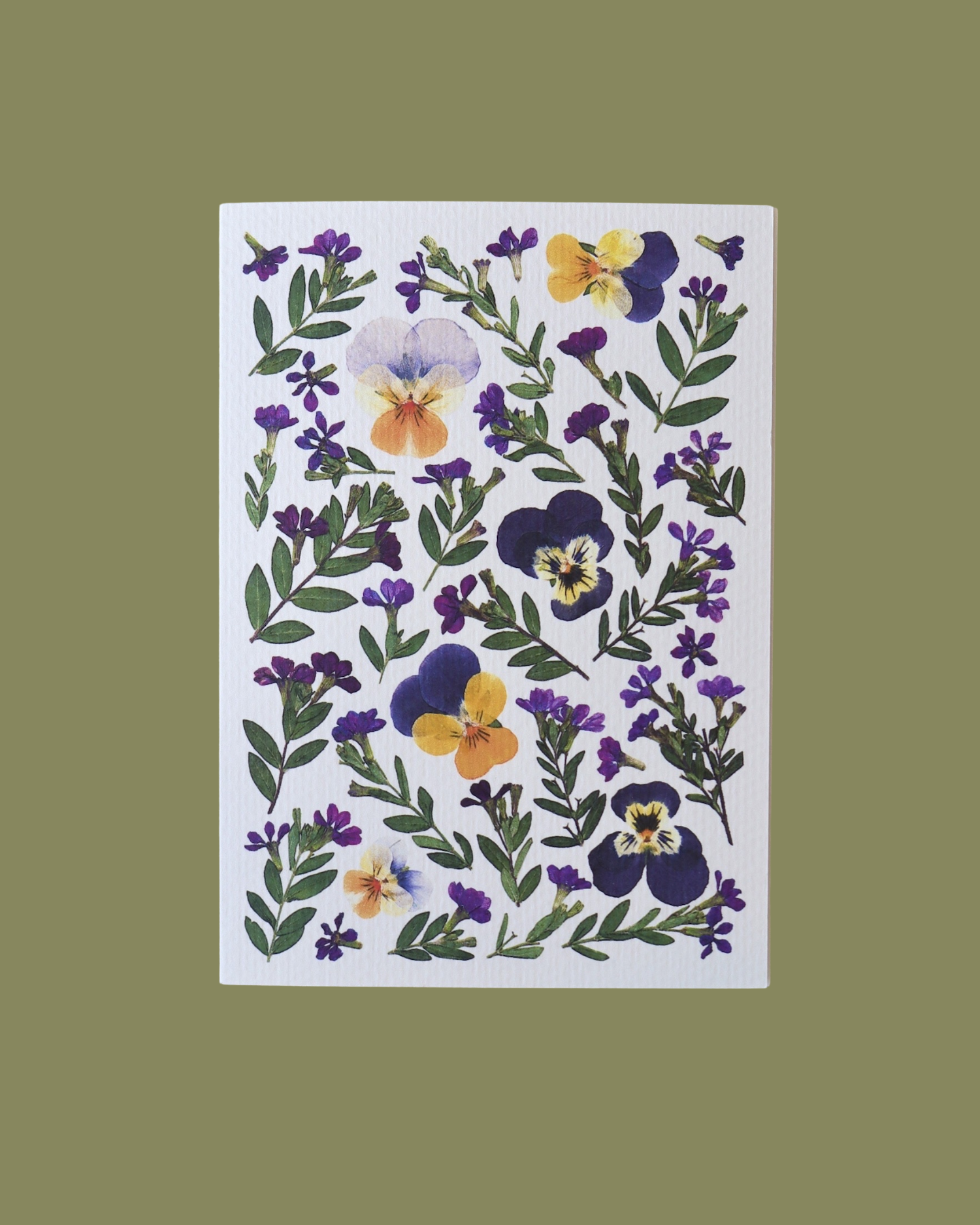 Viola & Cuphea Pressed Flower Card