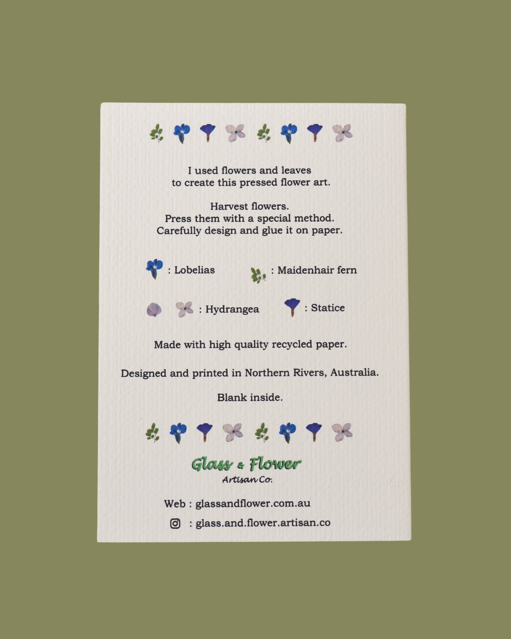 Wave Pressed Flower Card