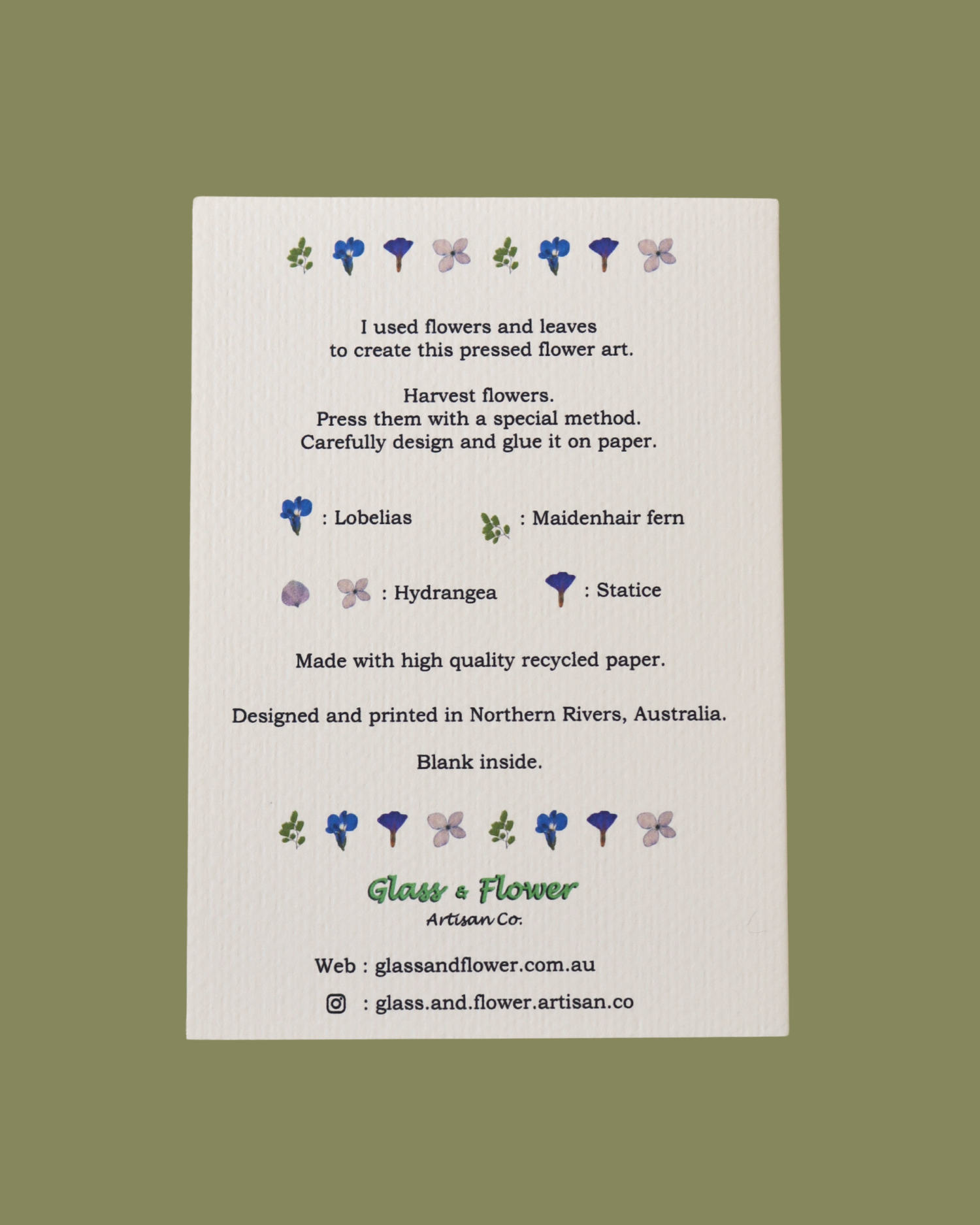 Wave Pressed Flower Card