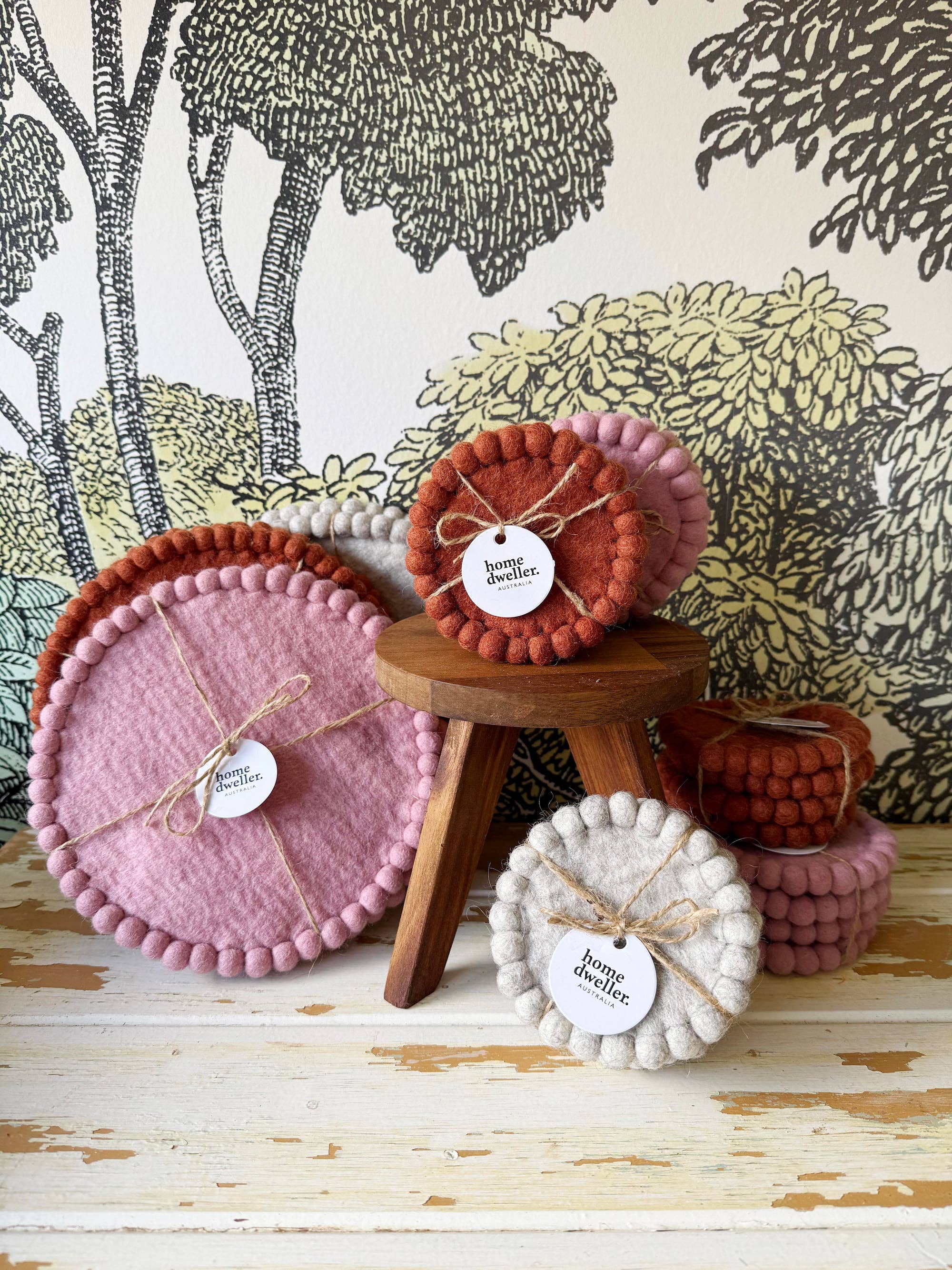 Felt Coaster Set - Cloud