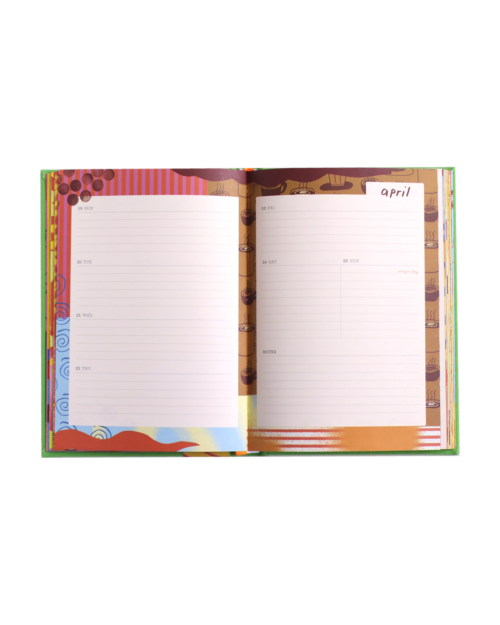 2027 Frankie Diary open to an April week to a view spread