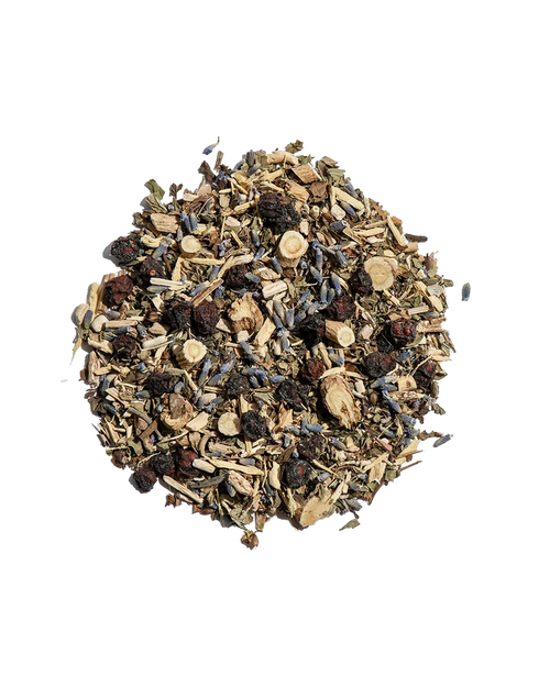 Love Tea Adaptogen loose leaf tea blend with withania, schizandra berries and lavender