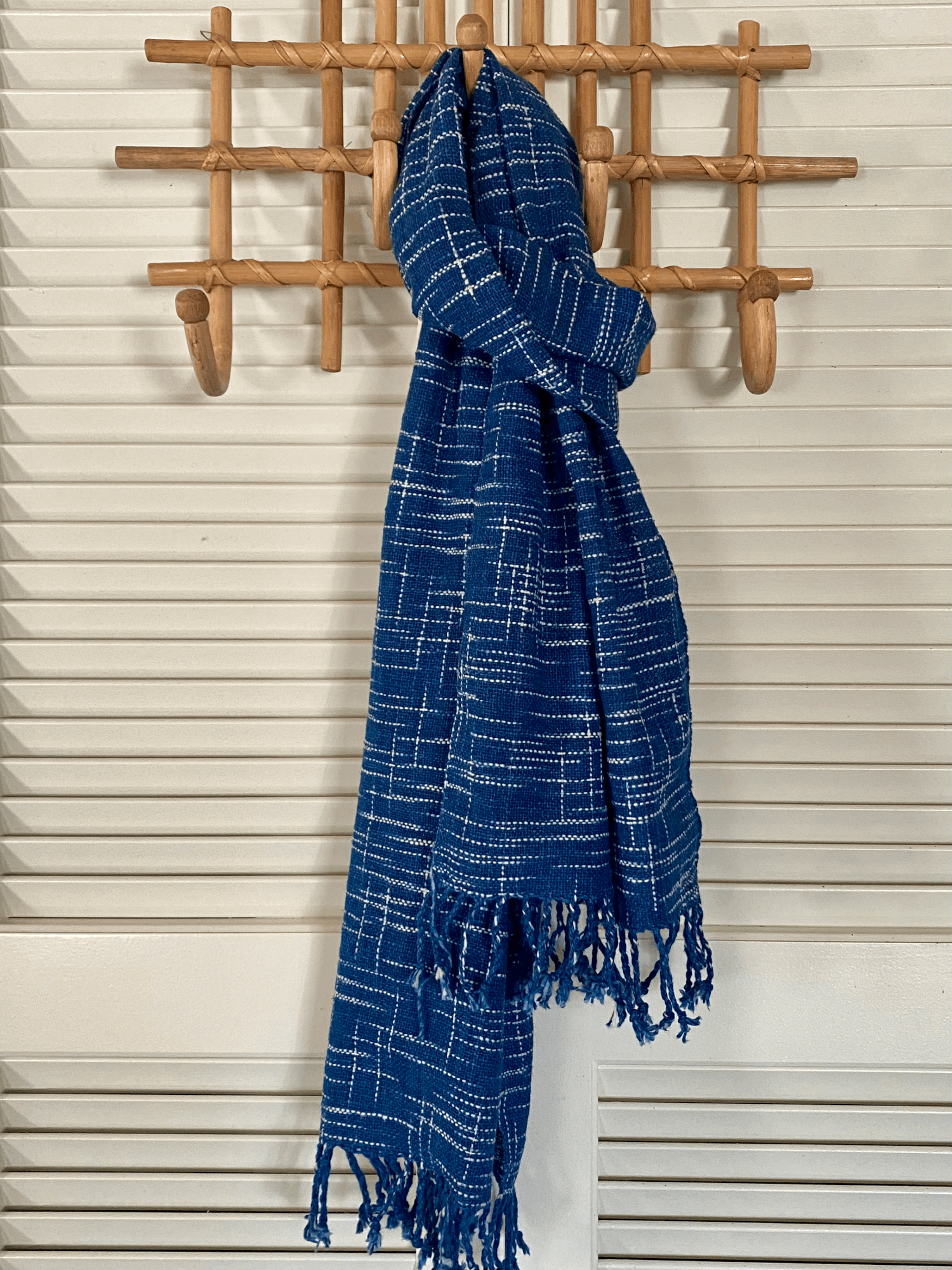 Cotton Scarf Indigo Ikat